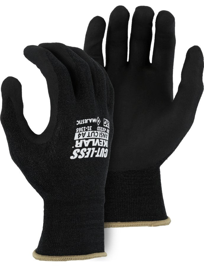 Cut-Less Kevlar Glove with Micro Foam Nitrile Palm, 18g, ANSI A4 - 1 Pair