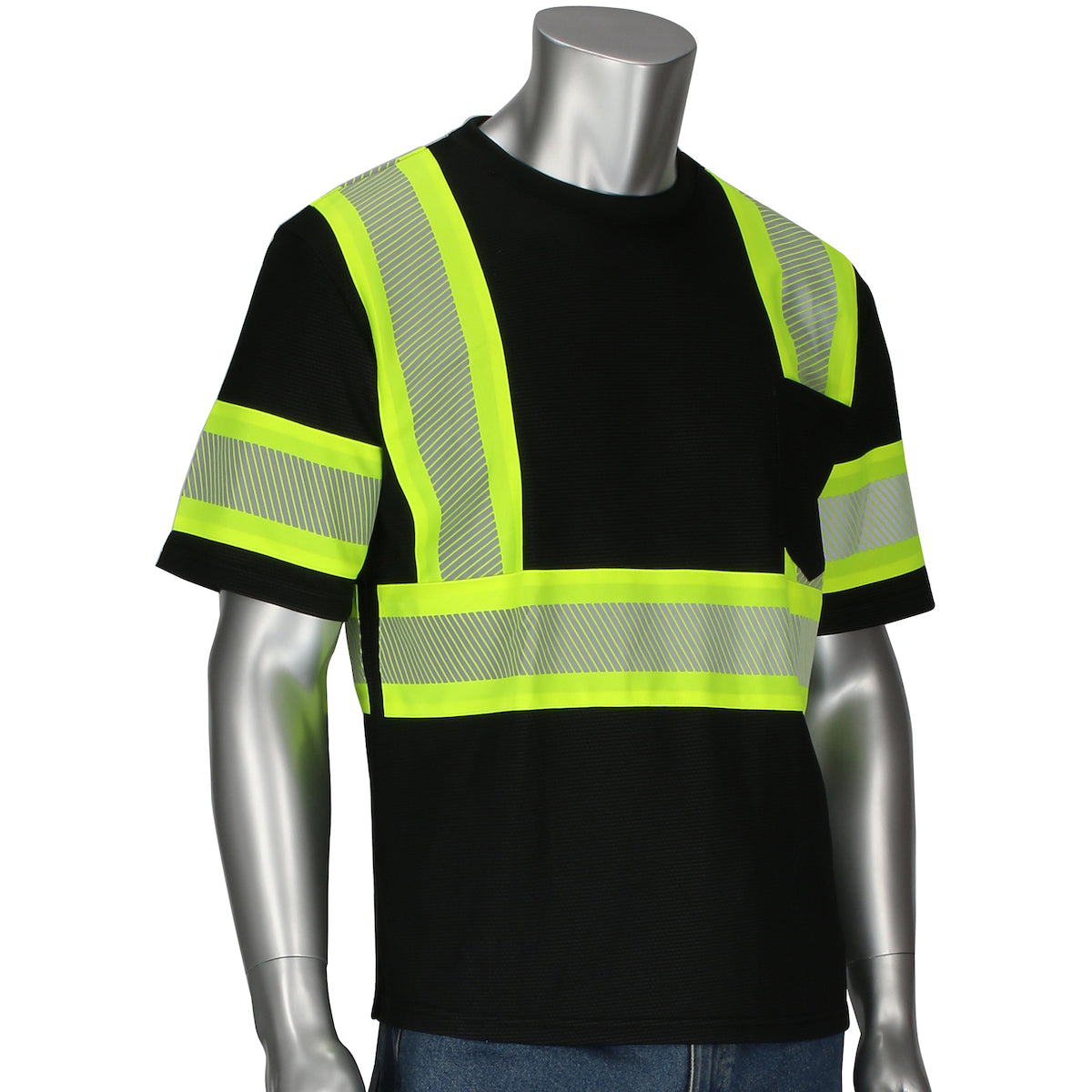 PIP 311-1655 Hi-Vis T-Shirt Moisture Wicking Black