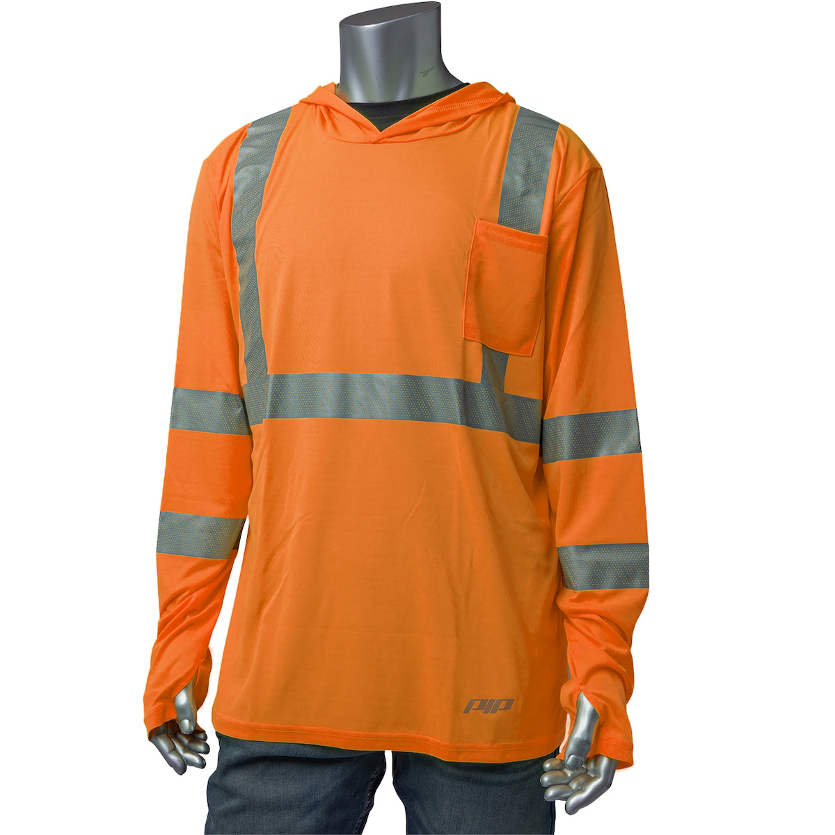 PIP 313-1323 Hi-Vis Safety T-Shirt Quick Dry Polyester Hi-Vis Orange