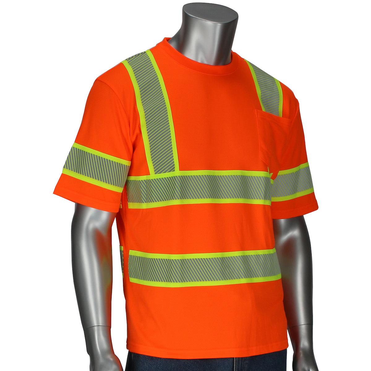 PIP 313-1650 Hi-Vis Safety T-Shirt Polypropylene Moisture Wicking Hi-Vis Orange