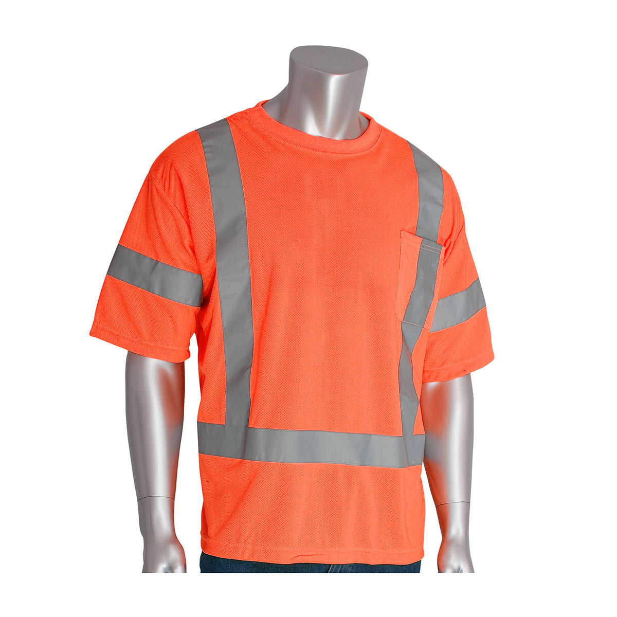 PIP 313-CNTSE Hi-Vis Safety T-Shirt Polyester Mesh Lightweight Hi-Vis Orange