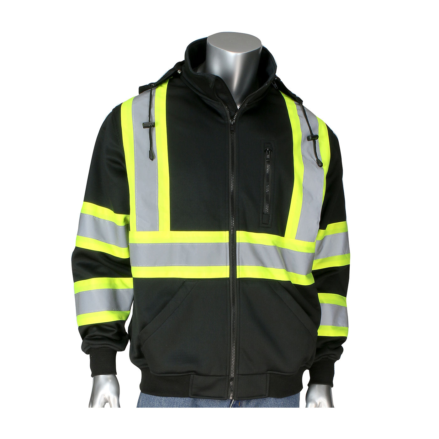 PIP 323-1475X-BK Hi-Vis Fleece Jacket Grid Fleece Water Repellent Black