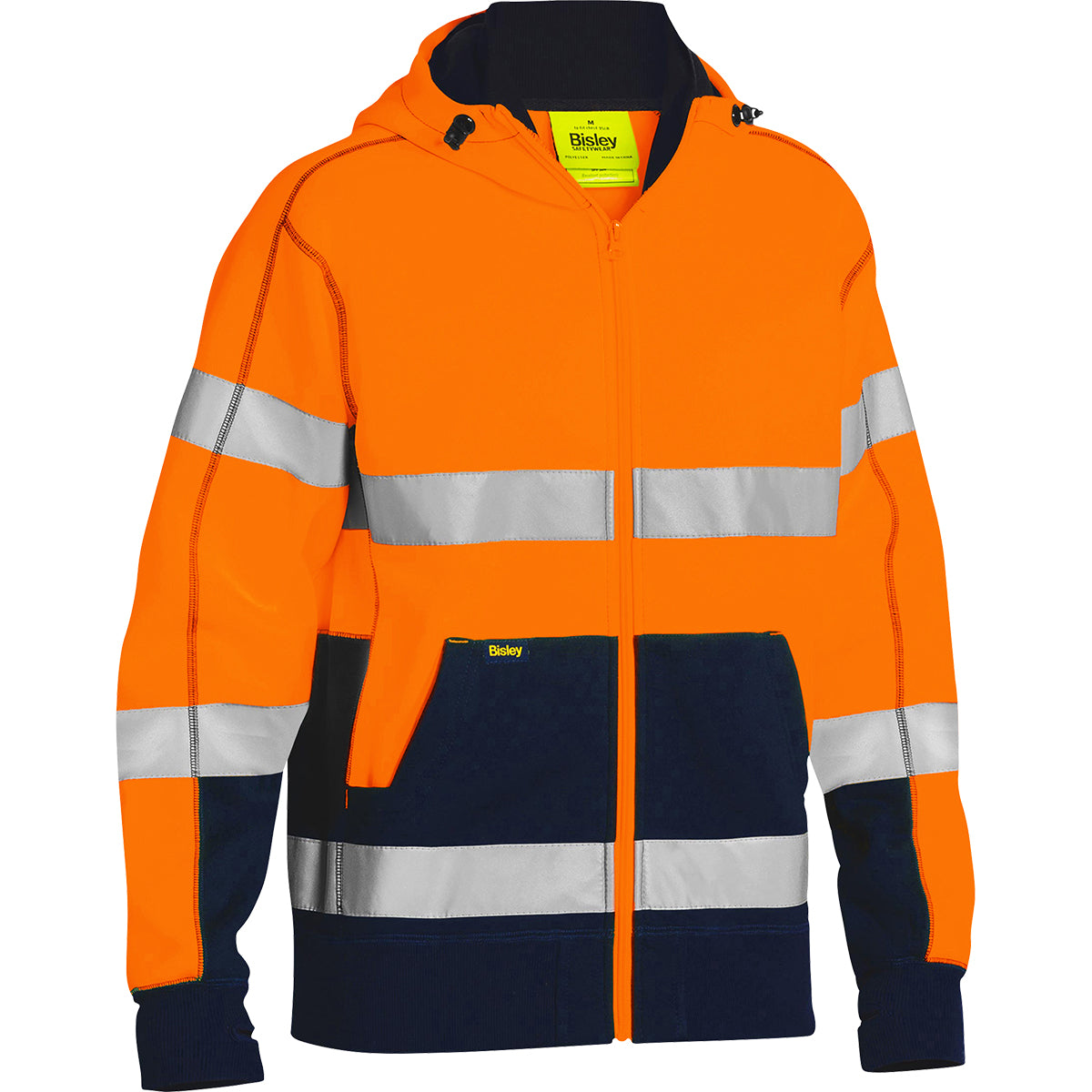Bisley 323M6988T Hi-Vis Cold Gear Hooded Sweatshirt Sherpa Lining Orange