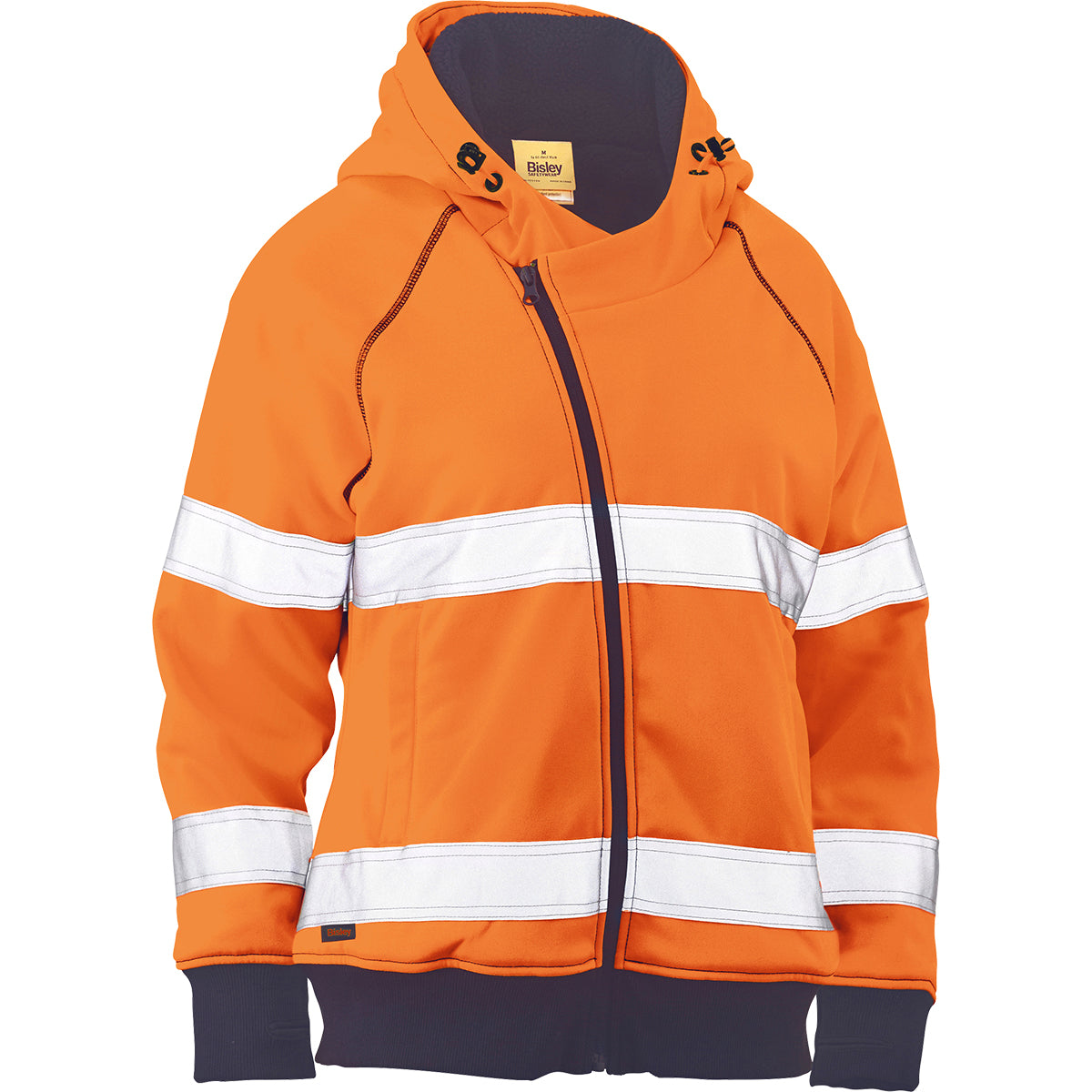 Bisley 323W6819T Women's Hi-Vis Cold Gear Hooded Sweatshirt Sherpa Lining Orange