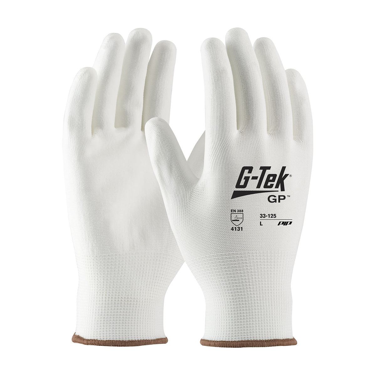 G-Tek 33-125 Seamless Knit Coated Work Gloves White