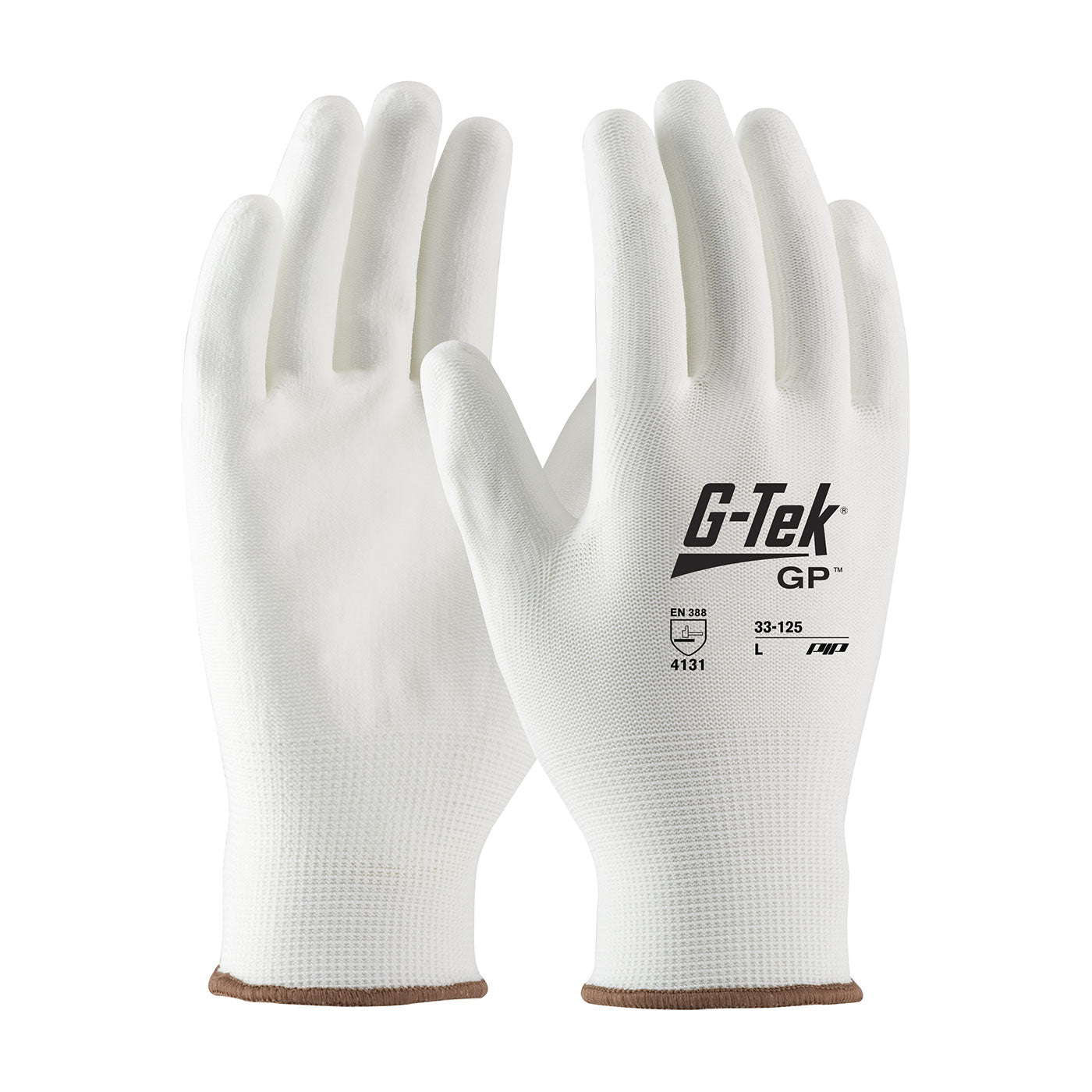 G-Tek 33-125 Seamless Knit Coated Work Gloves White