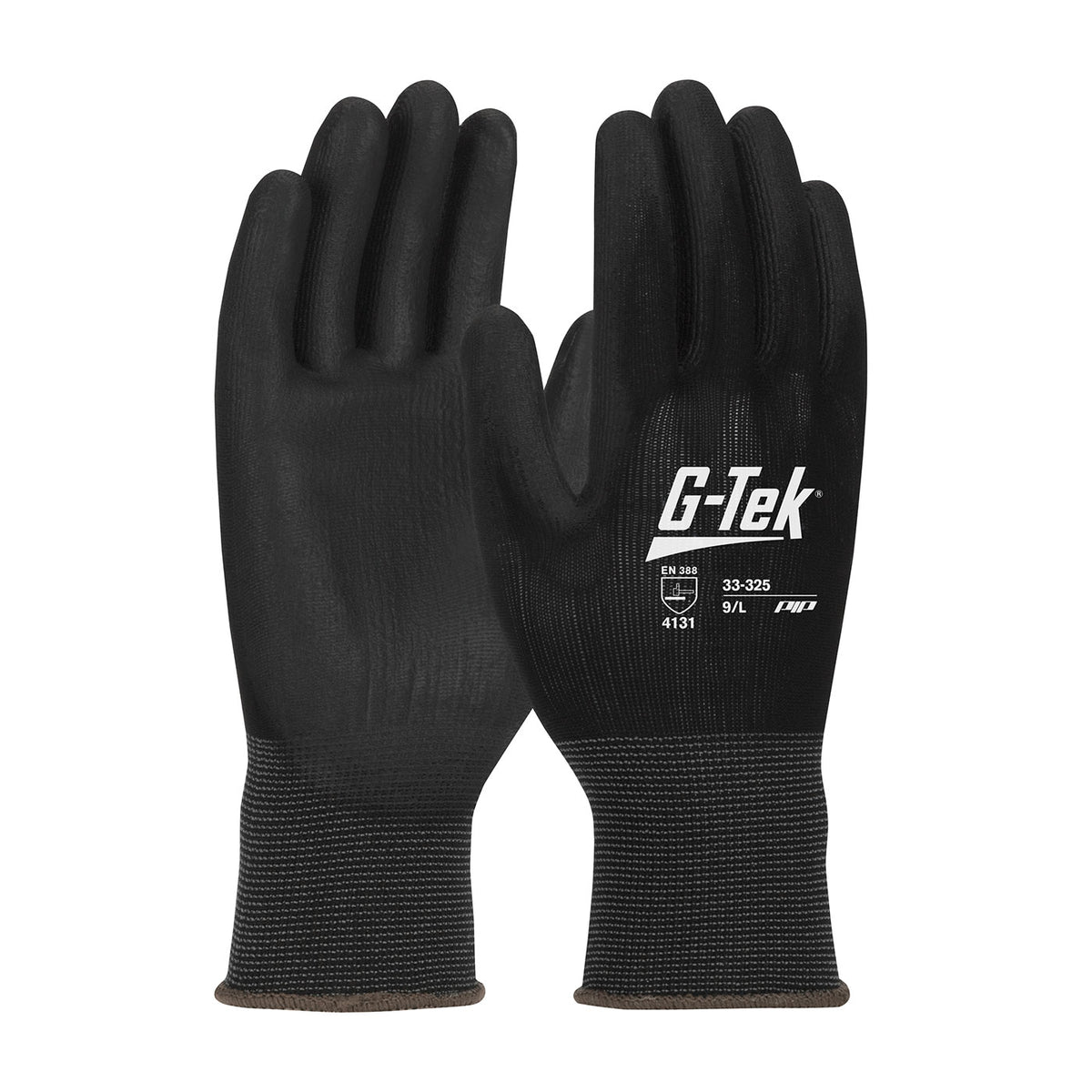 G-Tek 33-325 Coated Work Gloves Nylon Thick PU Black