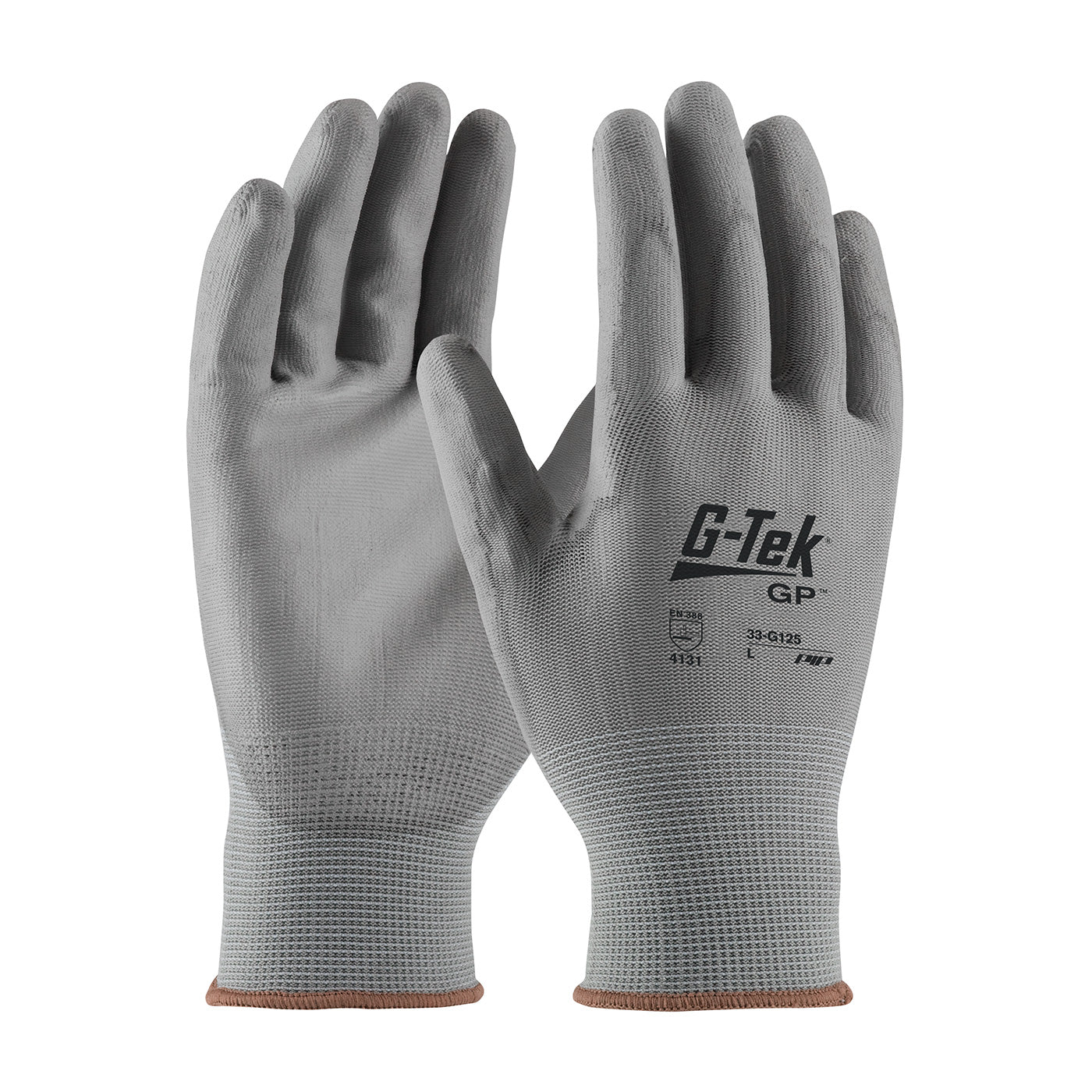 G-Tek 33-G125 Coated Work Gloves Nylon Touchscreen Gray