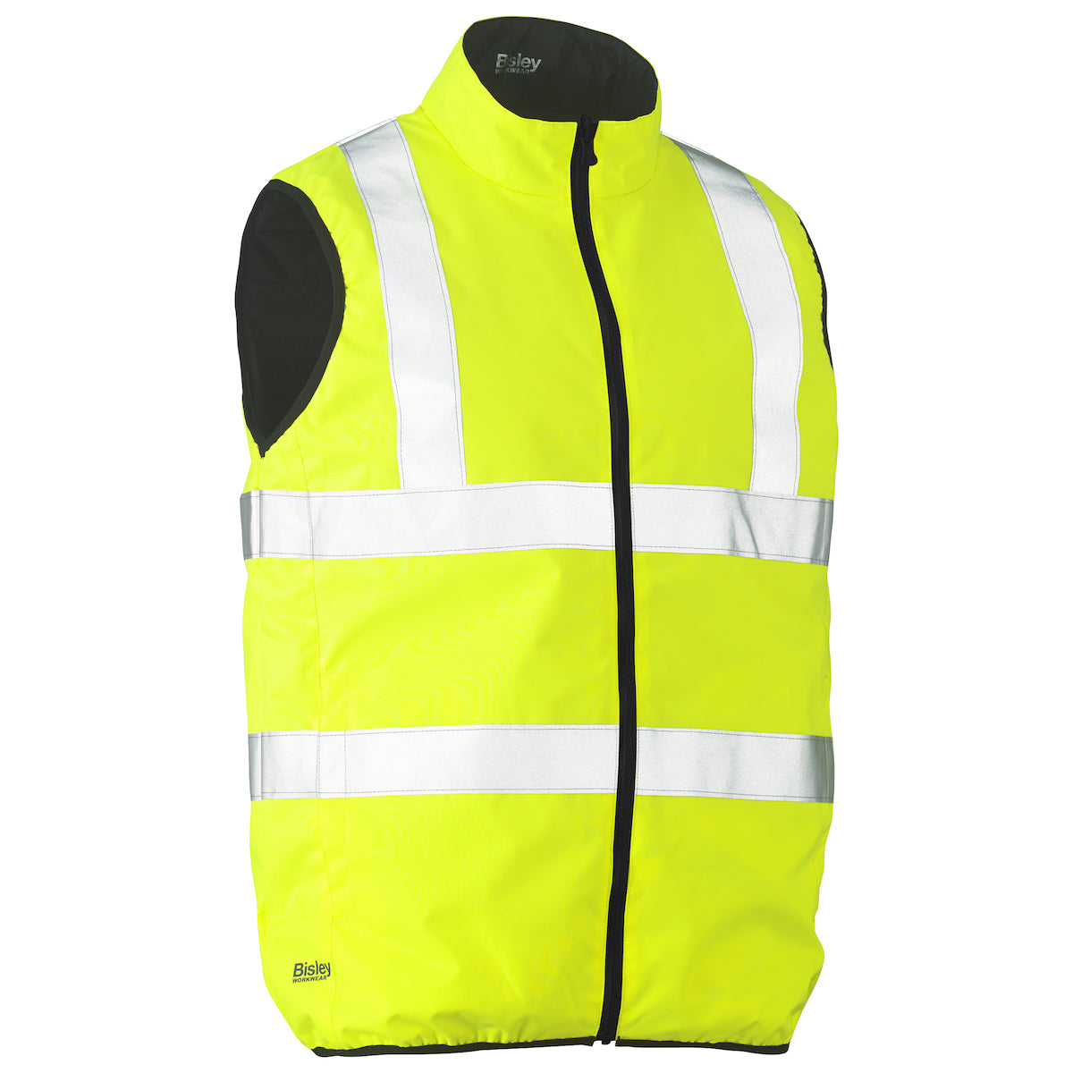 Bisley 332M0330H Reversible Puffer Vest Polyester Hi-Vis Yellow