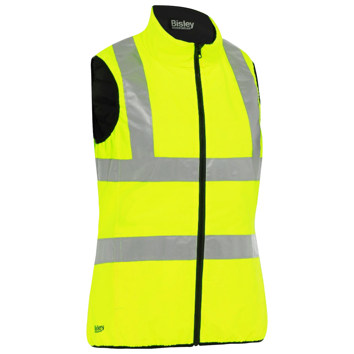 Bisley 332W0330H Women's Reversible Puffer Vest Polyester Hi-Vis Yellow