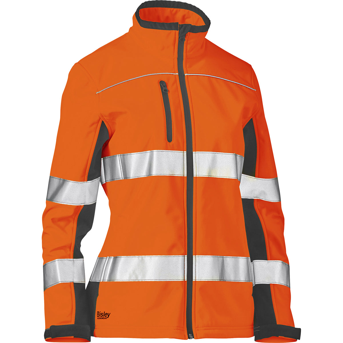 Bisley 333W6059T Hi-Vis Women's Softshell Jacket Water Resistant Hi-Vis Orange
