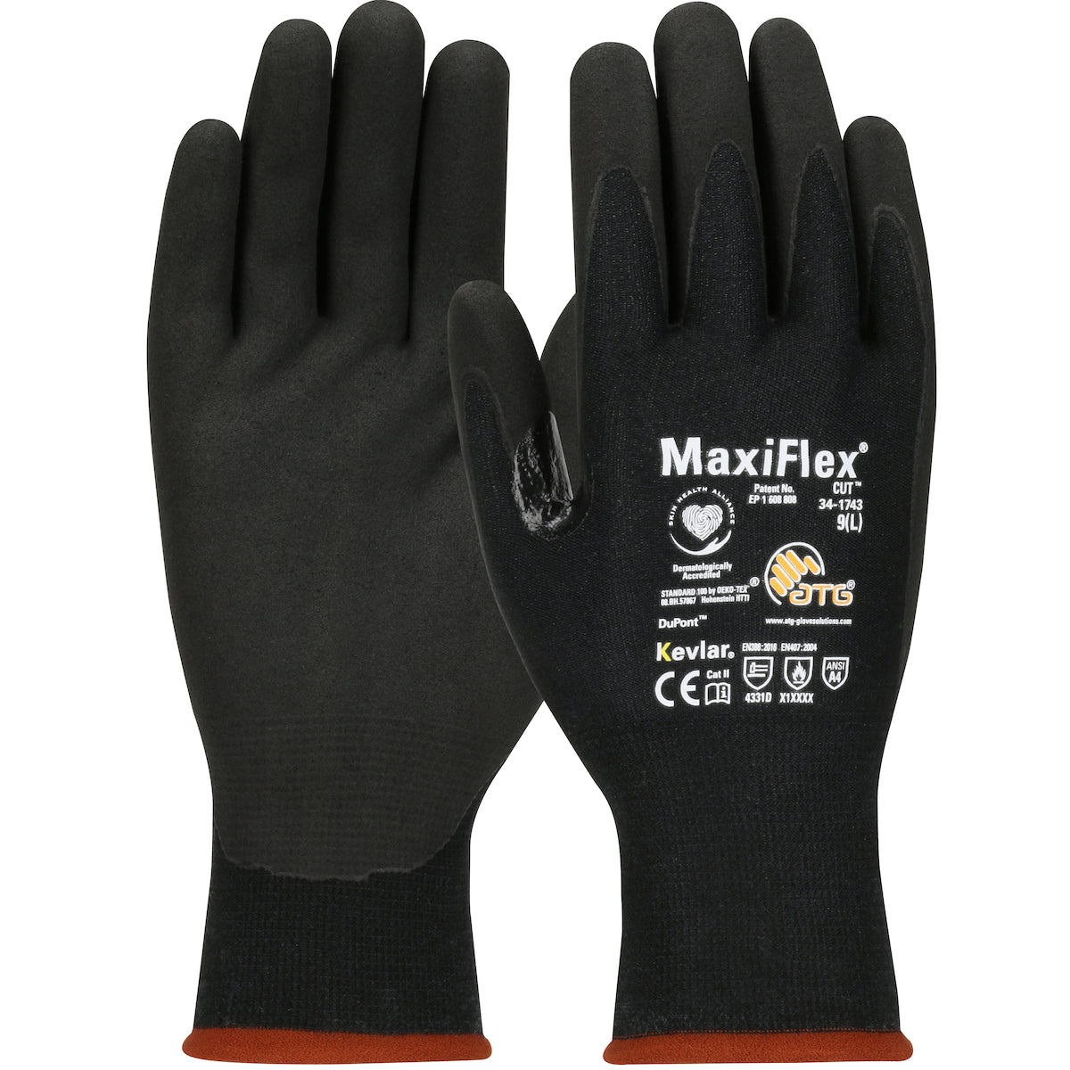 ATG 34-1743 Cut Resistant Gloves Kevlar/Nitrile MicroFoam Black