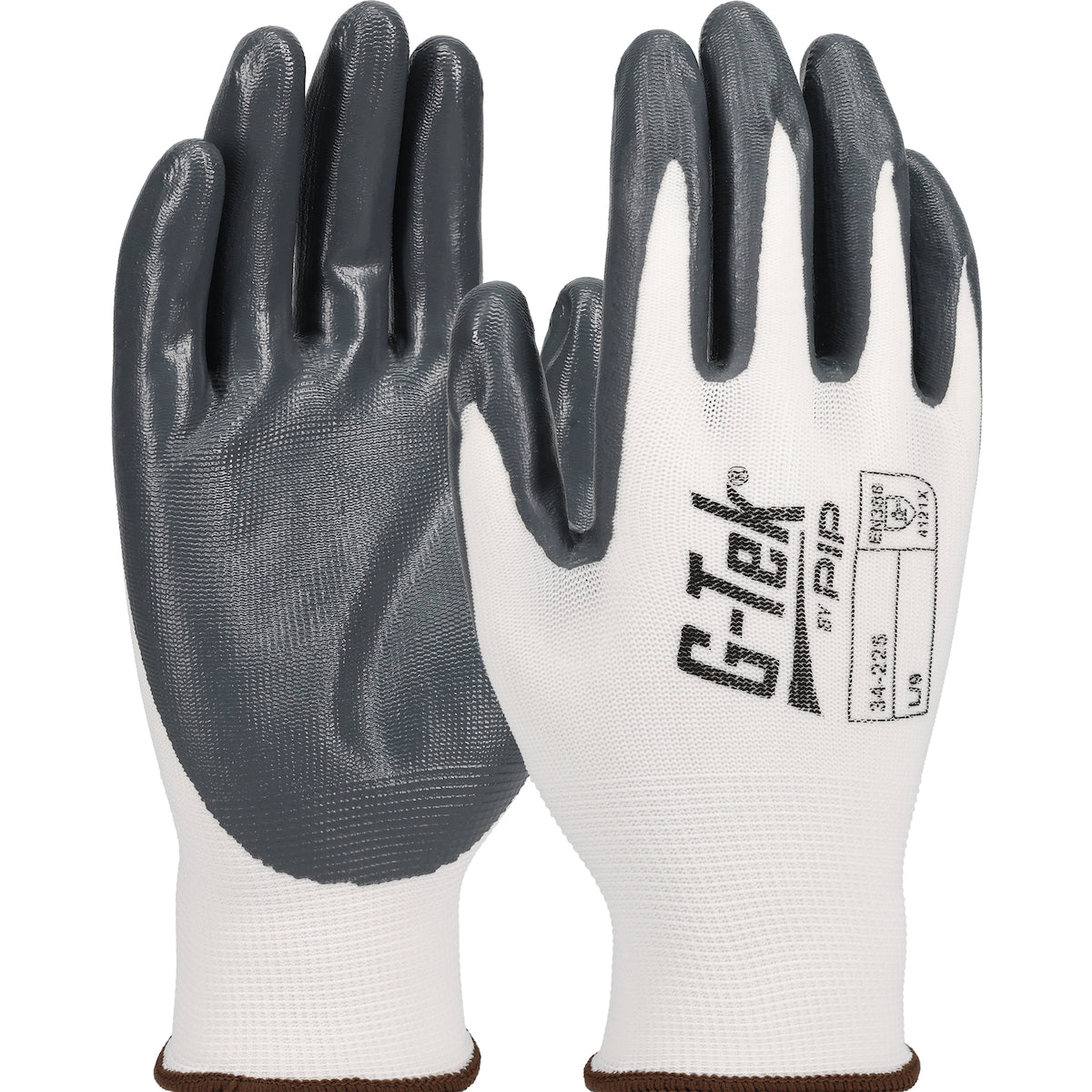 G-Tek 34-225 Economy Coated Work Gloves Nylon/Nitrile White