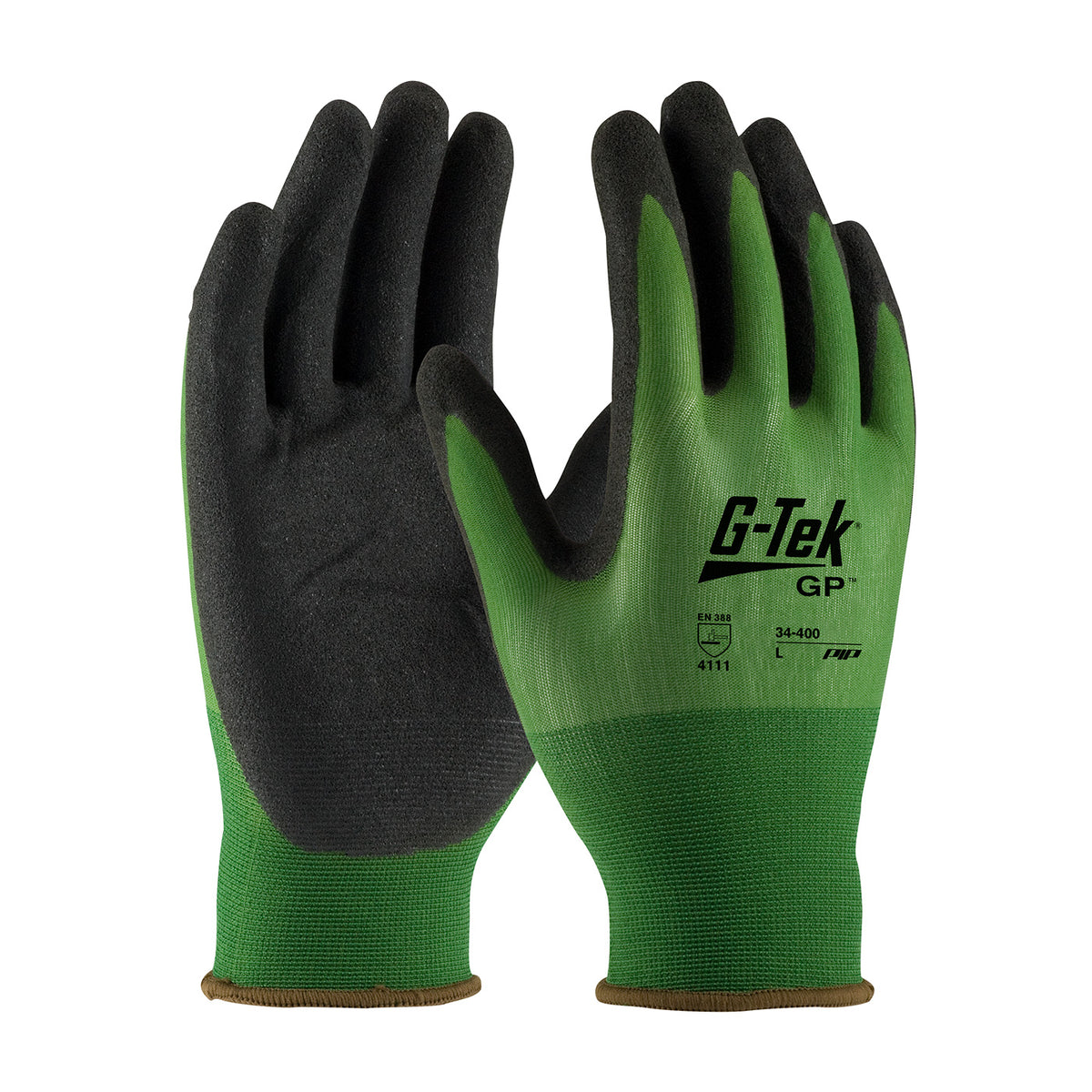 G-Tek 34-400 Nitrile Coated Knit Gloves Green