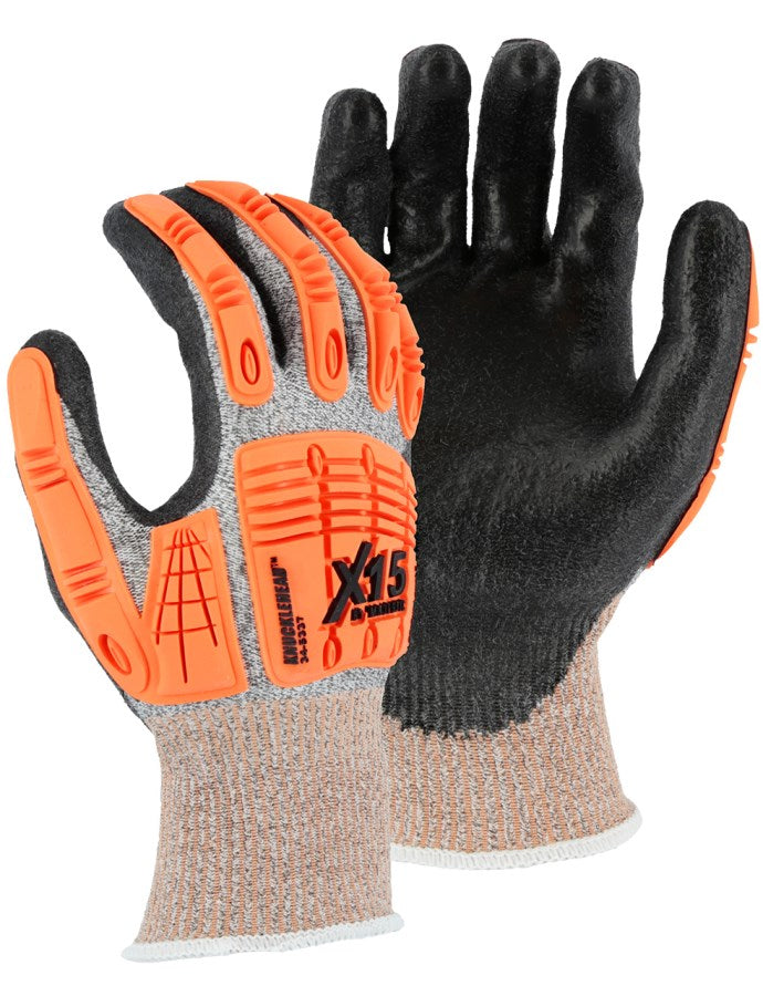 X-15 Dyneema Glove with Polyurethane Palm, Impact TPR, 13g, ANSI A3 - 12 Pairs