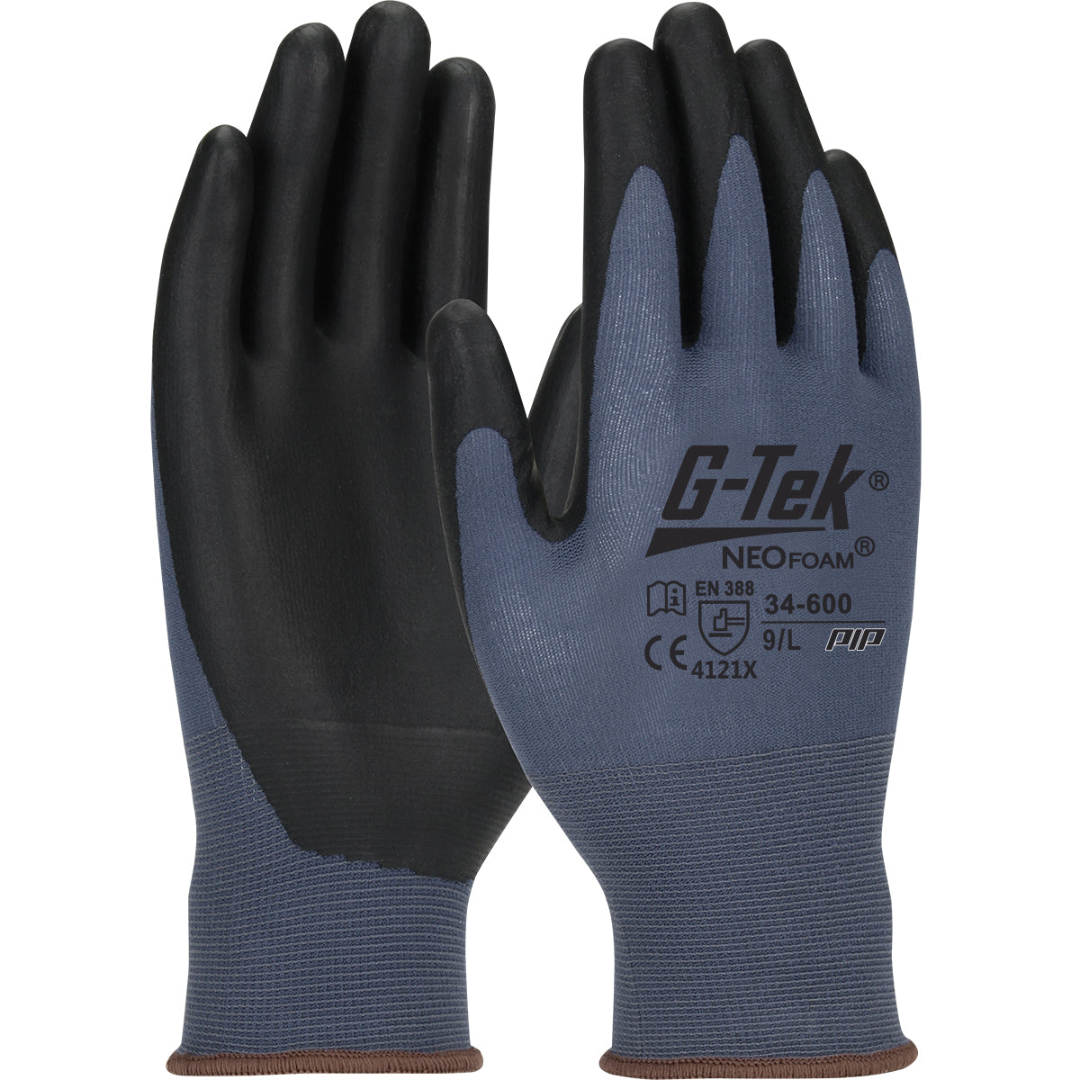 G-Tek 34-600 Coated Work Gloves Nylon NeoFoam Light Duty Blue