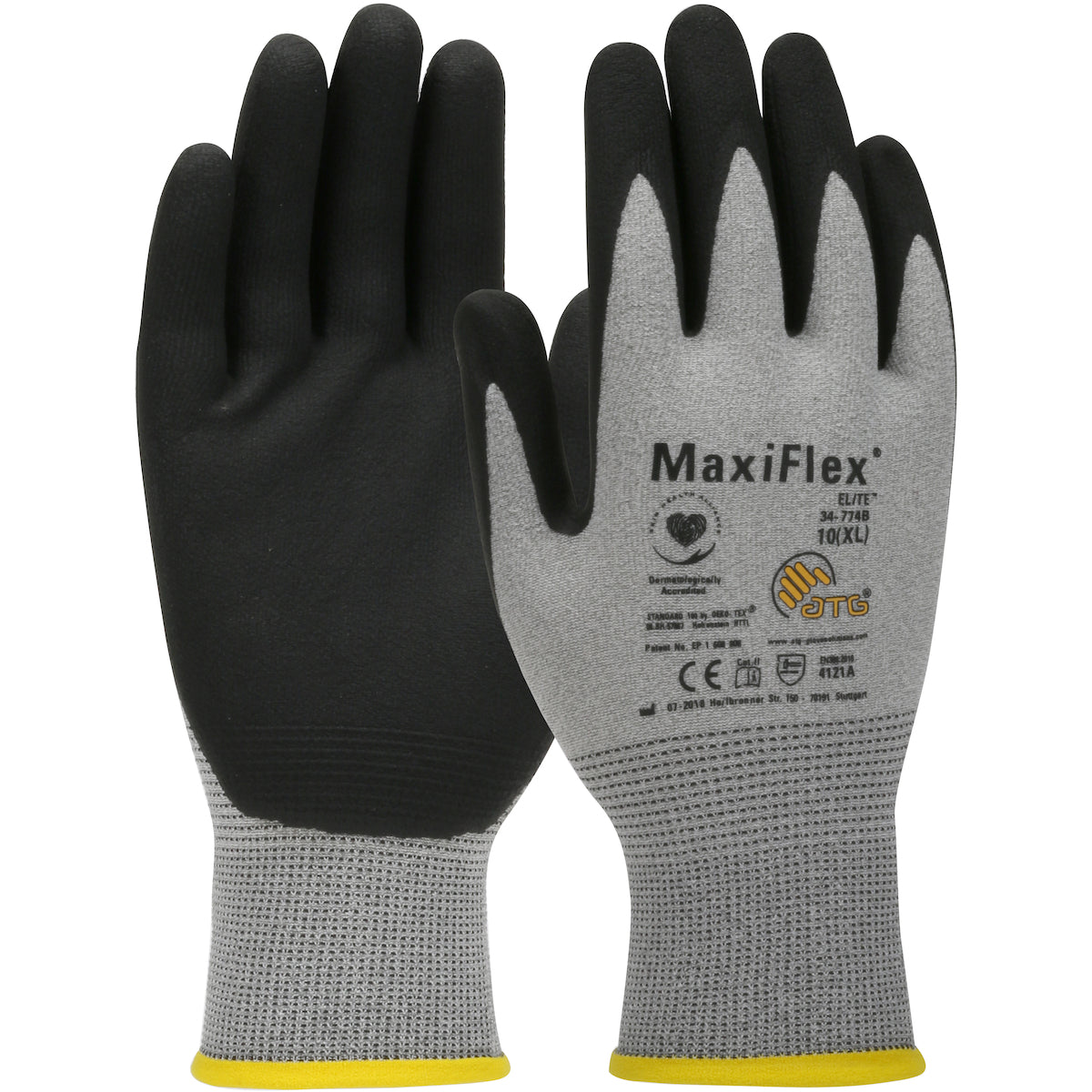 ATG 34-774B Cleanroom Gloves Nylon Nitrile Anti-Static Gray