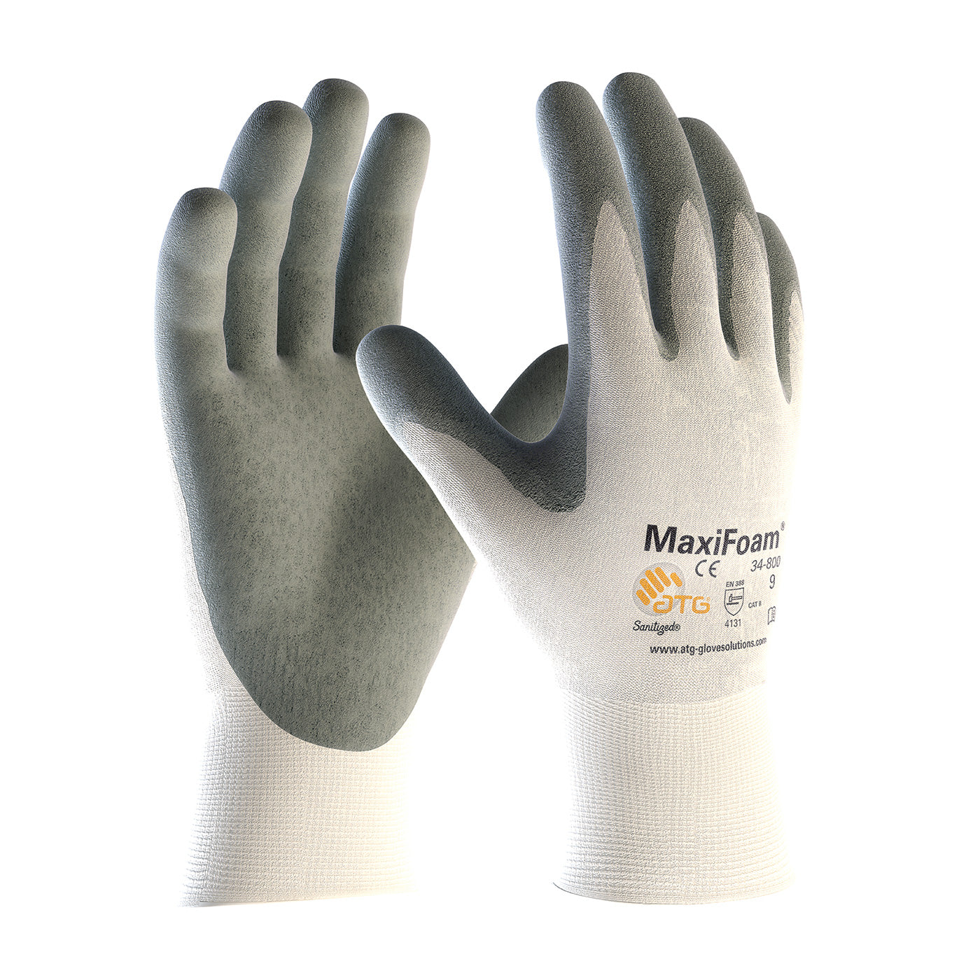 ATG 34-800V Coated Work Gloves Nitrile Grip White