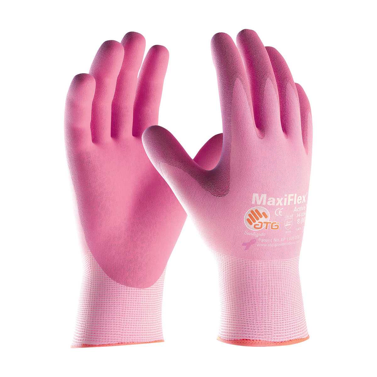 ATG 34-8264 Lightweight Coated Work Gloves Nitrile Grip Pink