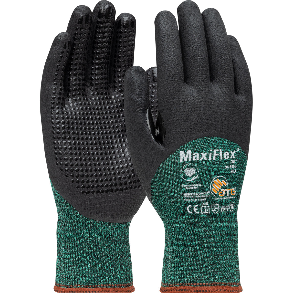 ATG 34-8453 Cut Resistant Gloves Engineered Yarn Nitrile Green