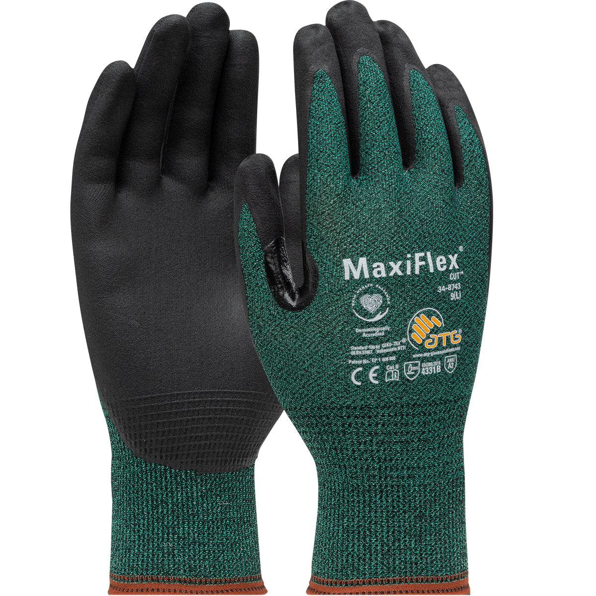 ATG 34-8743 Cut Resistant Gloves Engineered Yarn Nitrile Green