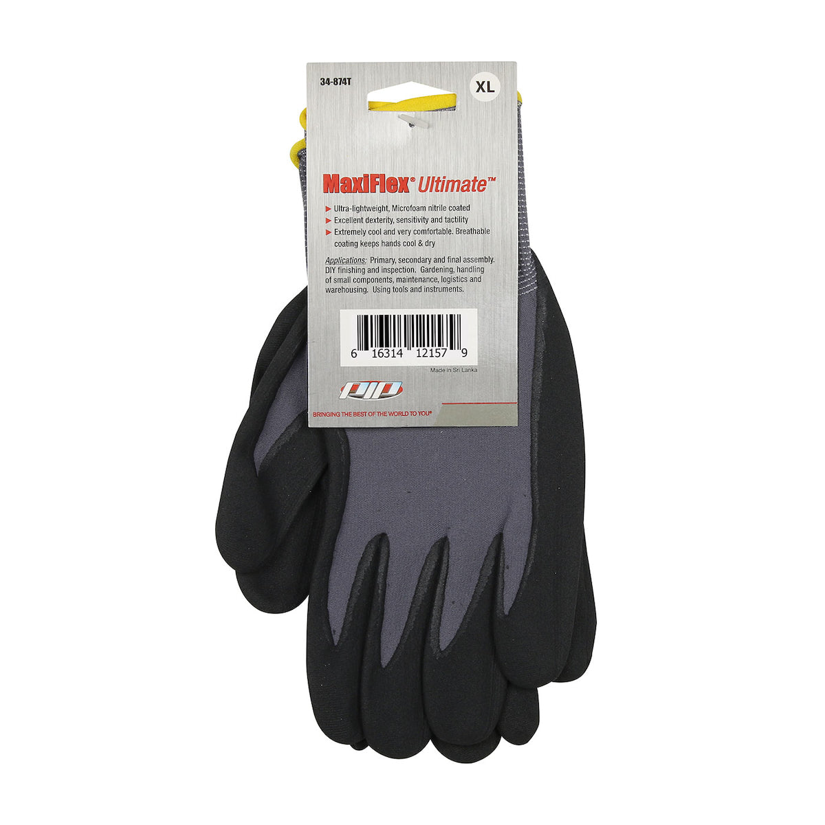 ATG 34-874T Coated Work Gloves Nylon Nitrile Gray