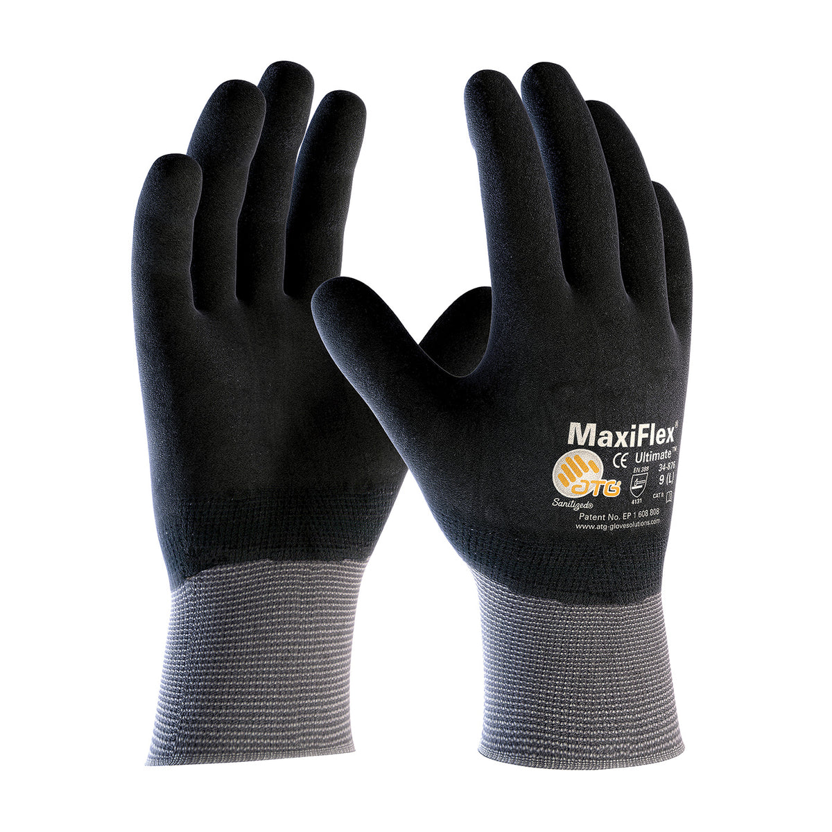 ATG 34-876 Coated Work Gloves Nitrile MicroFoam Grip Gray