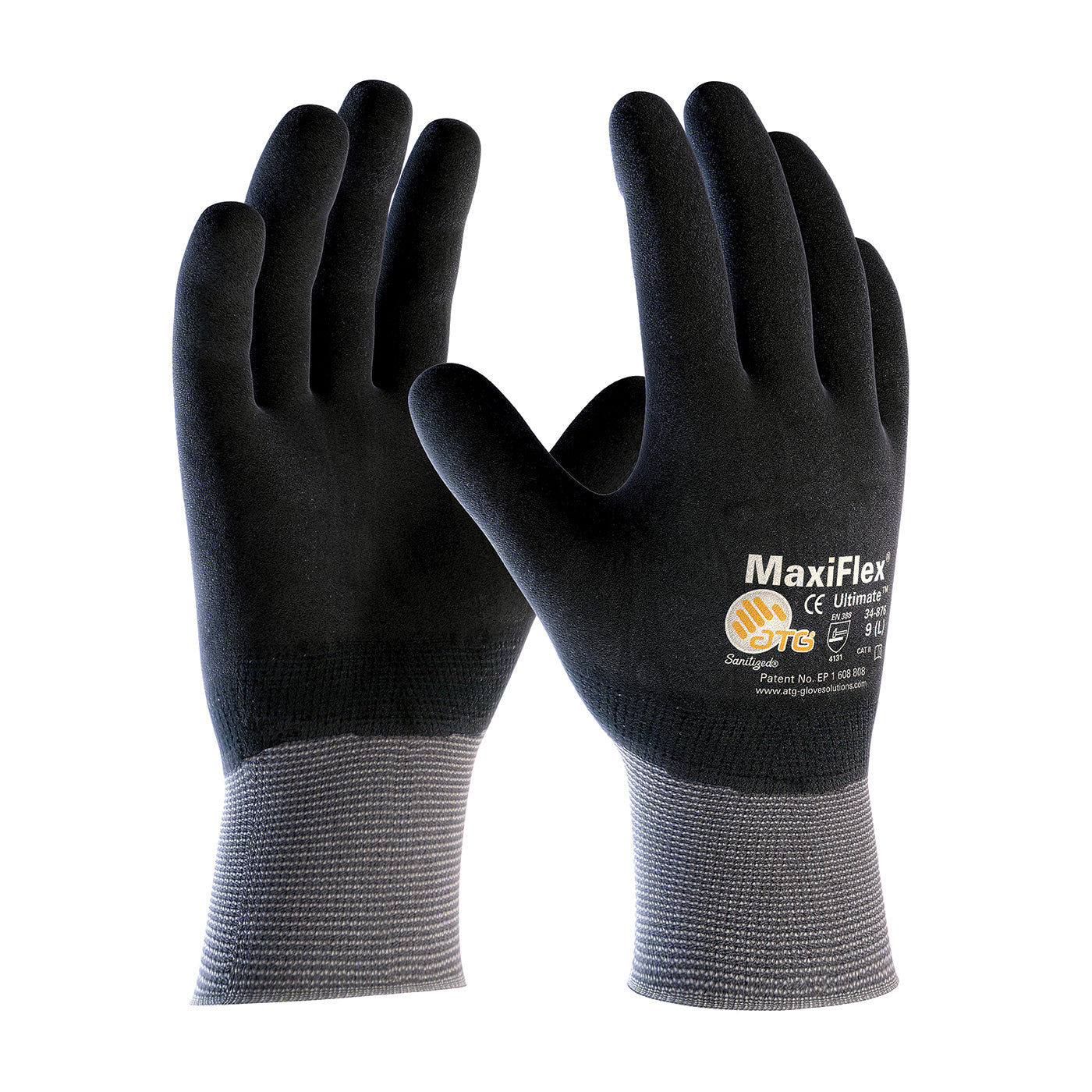 ATG 34-876 Coated Work Gloves Nitrile MicroFoam Grip Gray