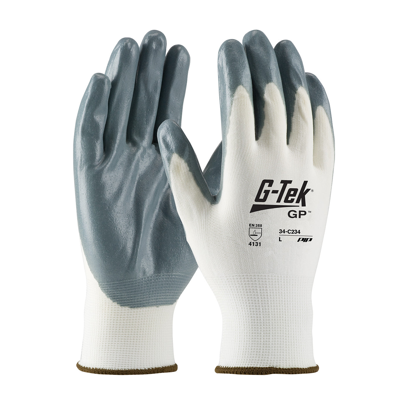 G-Tek 34-C234 Coated Work Gloves Nylon Foam Nitrile White