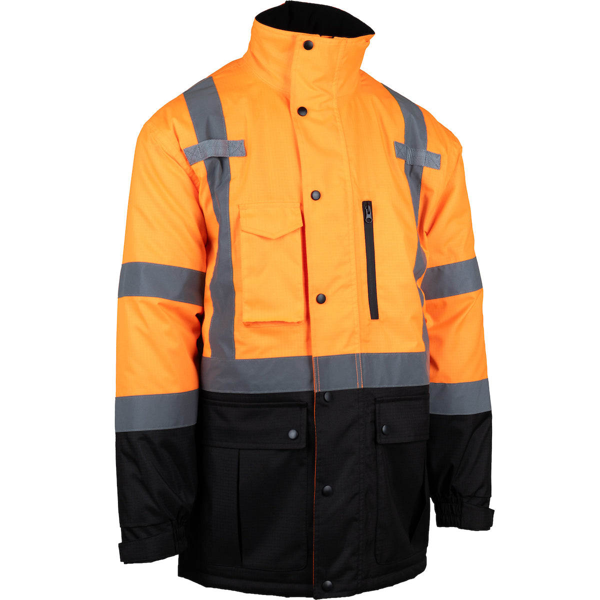PIP 343-1758 Hi-Vis Insulated Jacket Quilted Black Bottom