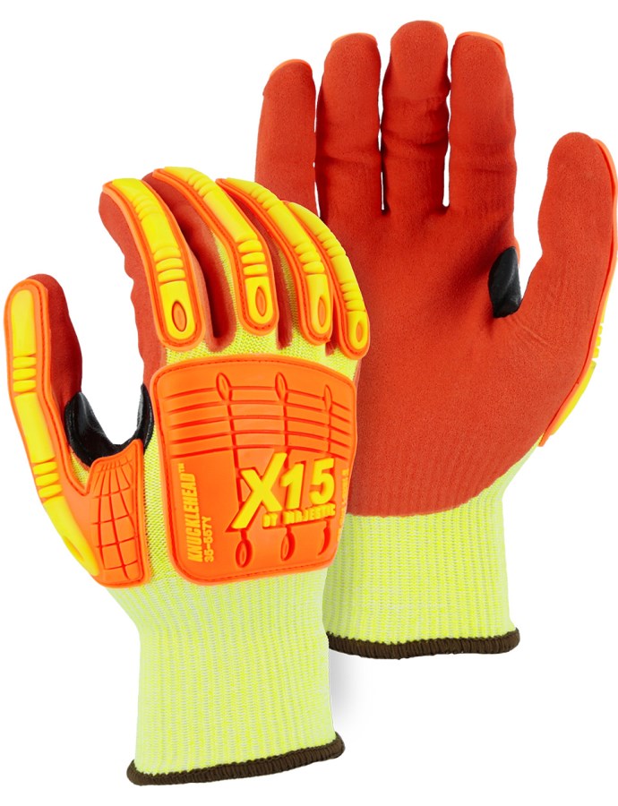 X-15 Cut &amp; Impact Resistant Glove with Double Sandy Nitrile Coating - 12 Pairs