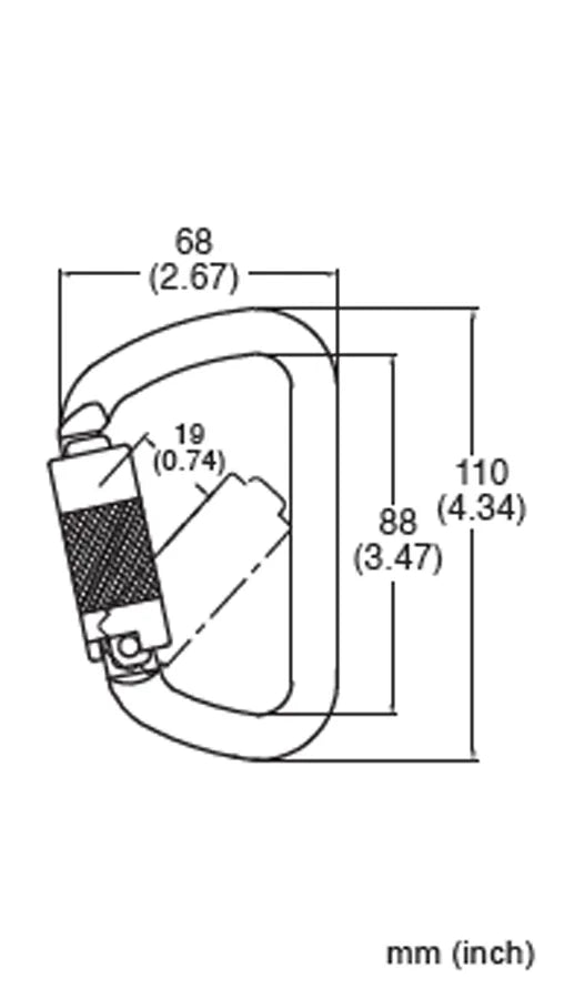 French Creek Twist Lock Carabiner Steel 354-2Z