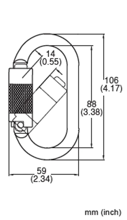 French Creek Twist-Lock Carabiner Steel 354-6TL