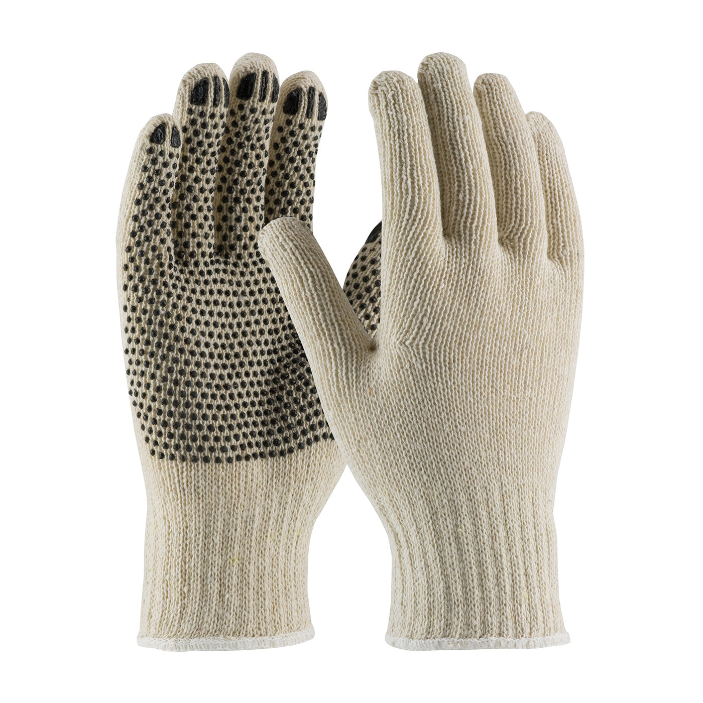 PIP 36-110PD Coated Work Gloves Cotton/Polyester PVC Dotted Natural