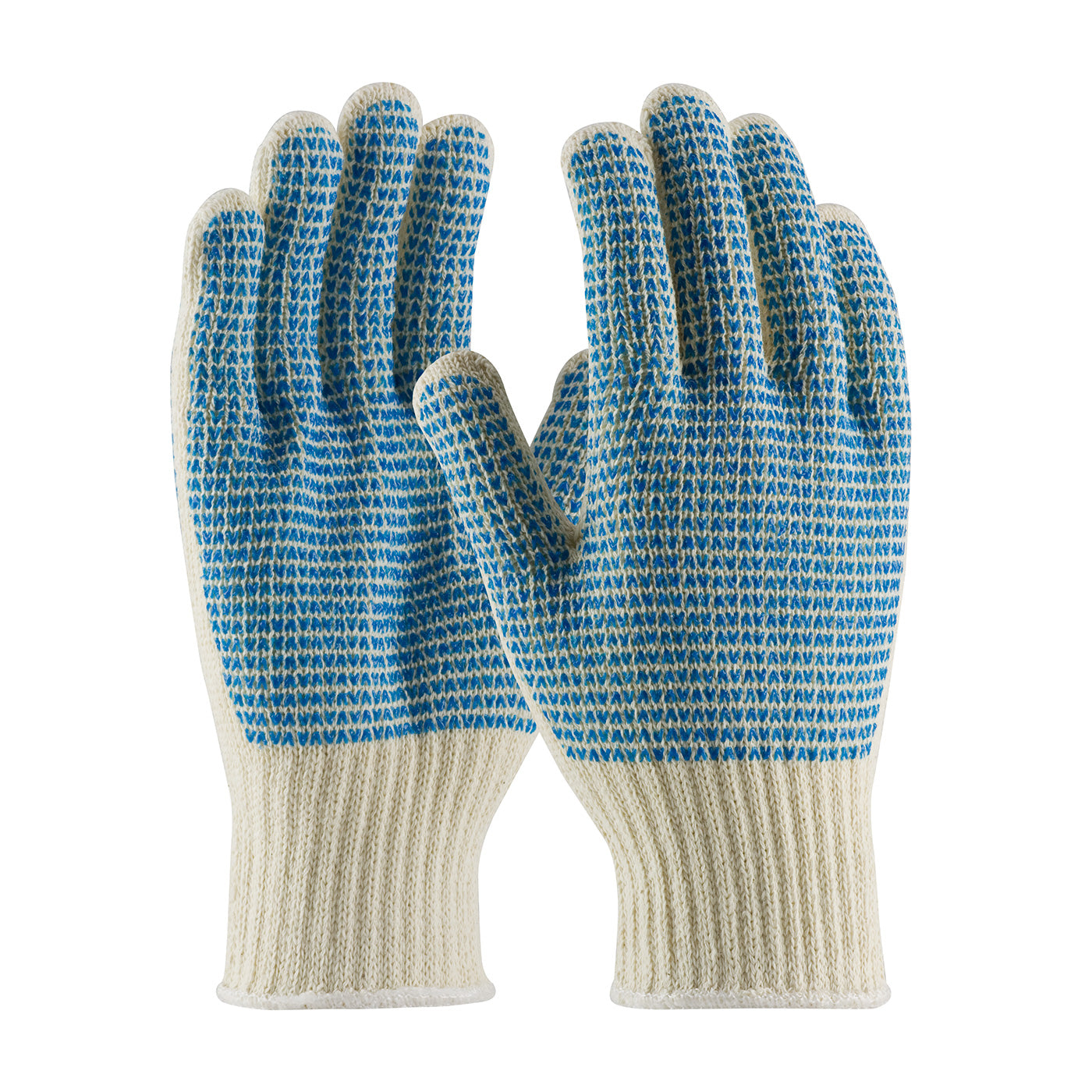 PIP 36-110VV Coated Work Gloves Cotton/Polyester Double V PVC Natural
