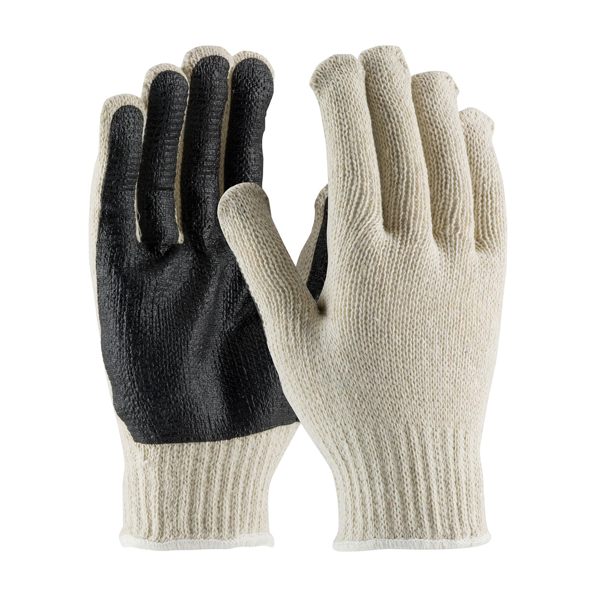 PIP 36-110PC-BK Coated Work Gloves Cotton/Polyester PVC Grip Natural