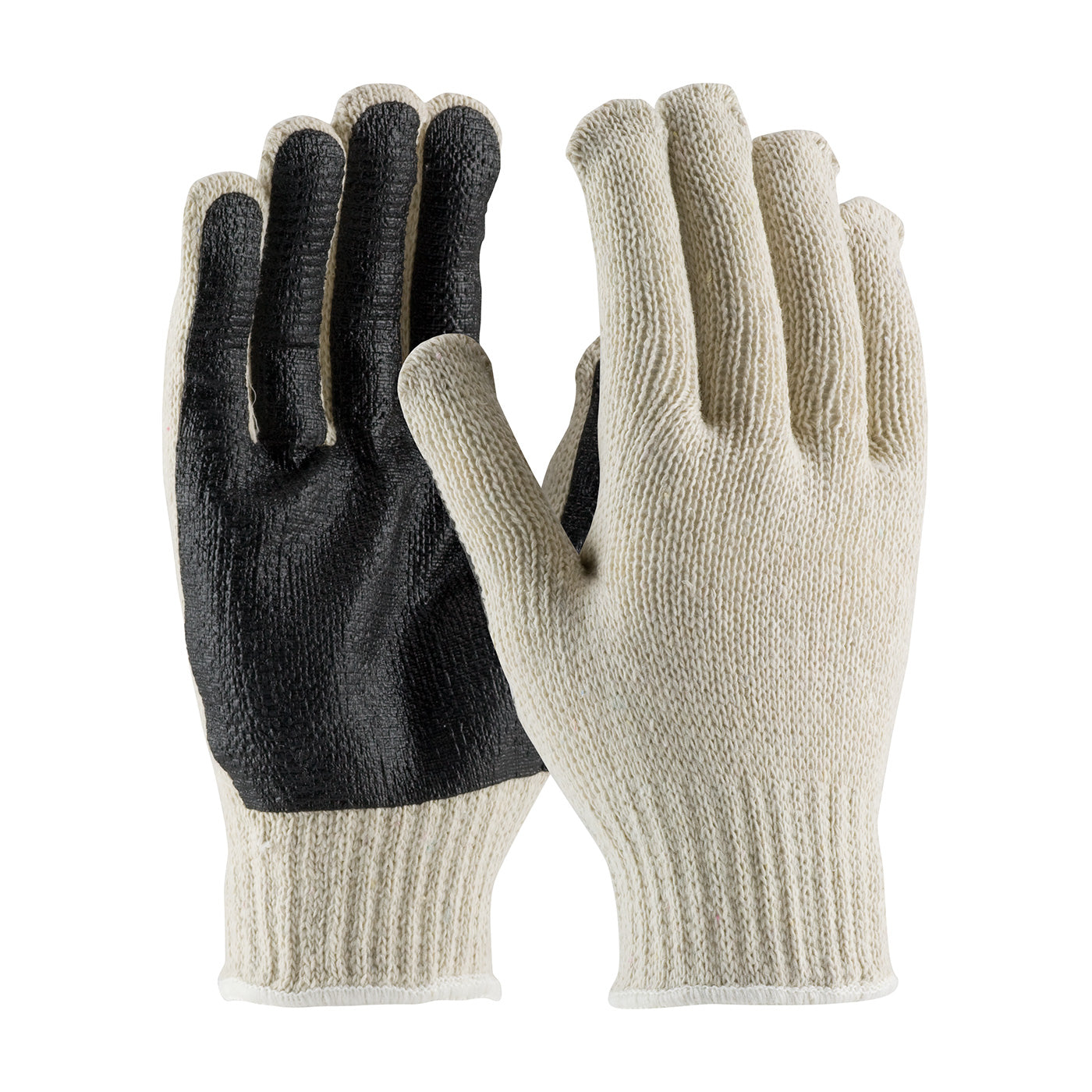 PIP 36-110PC-BK Coated Work Gloves Cotton/Polyester PVC Grip Natural