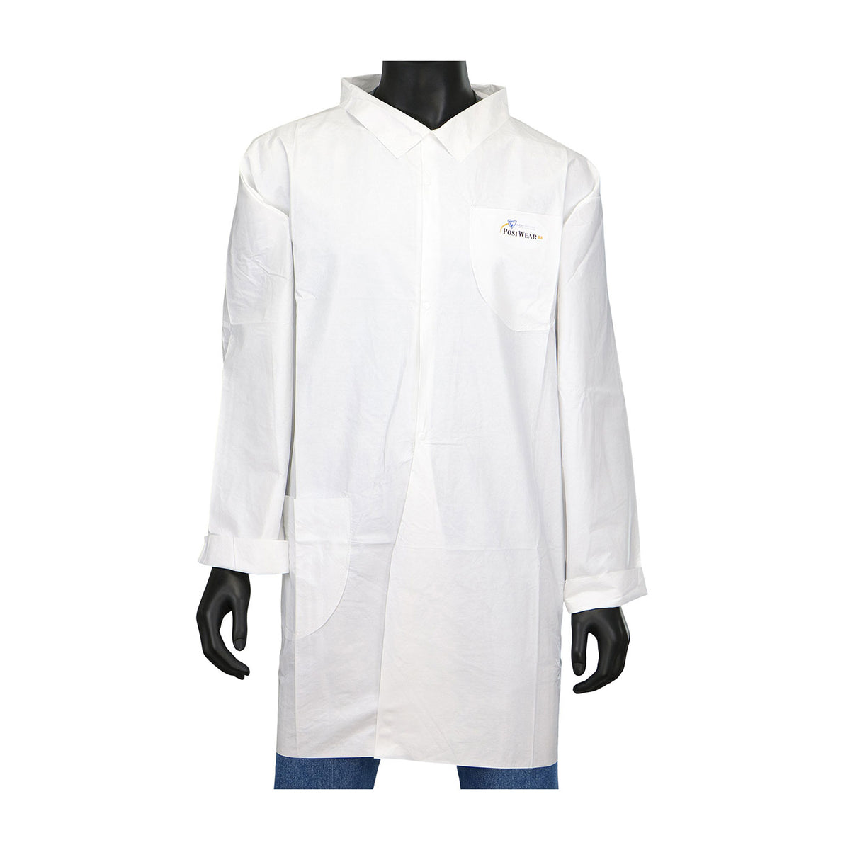 Posi-Wear 3620 Disposable Lab Coat PolyBreathe Breathable White