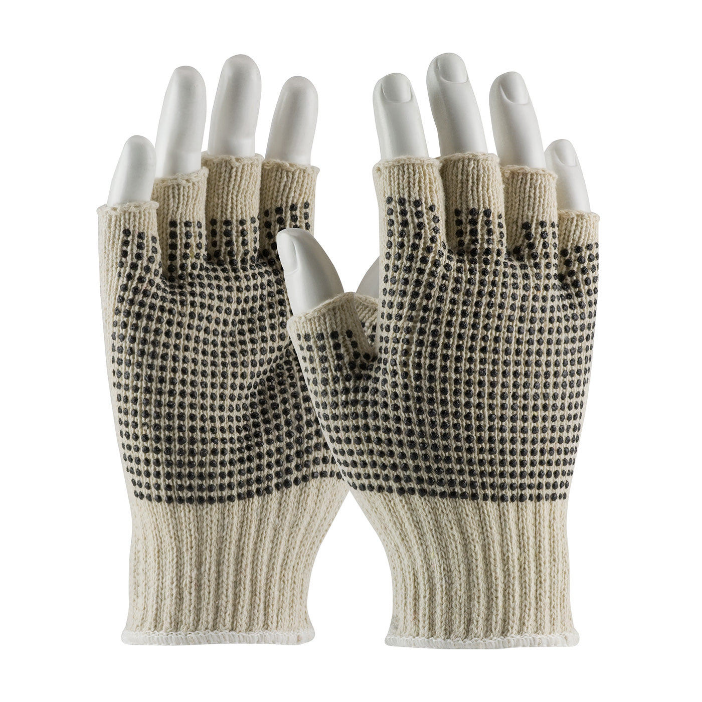 PIP 37-C119PDD Coated Half-Finger Gloves Cotton/Polyester Natural