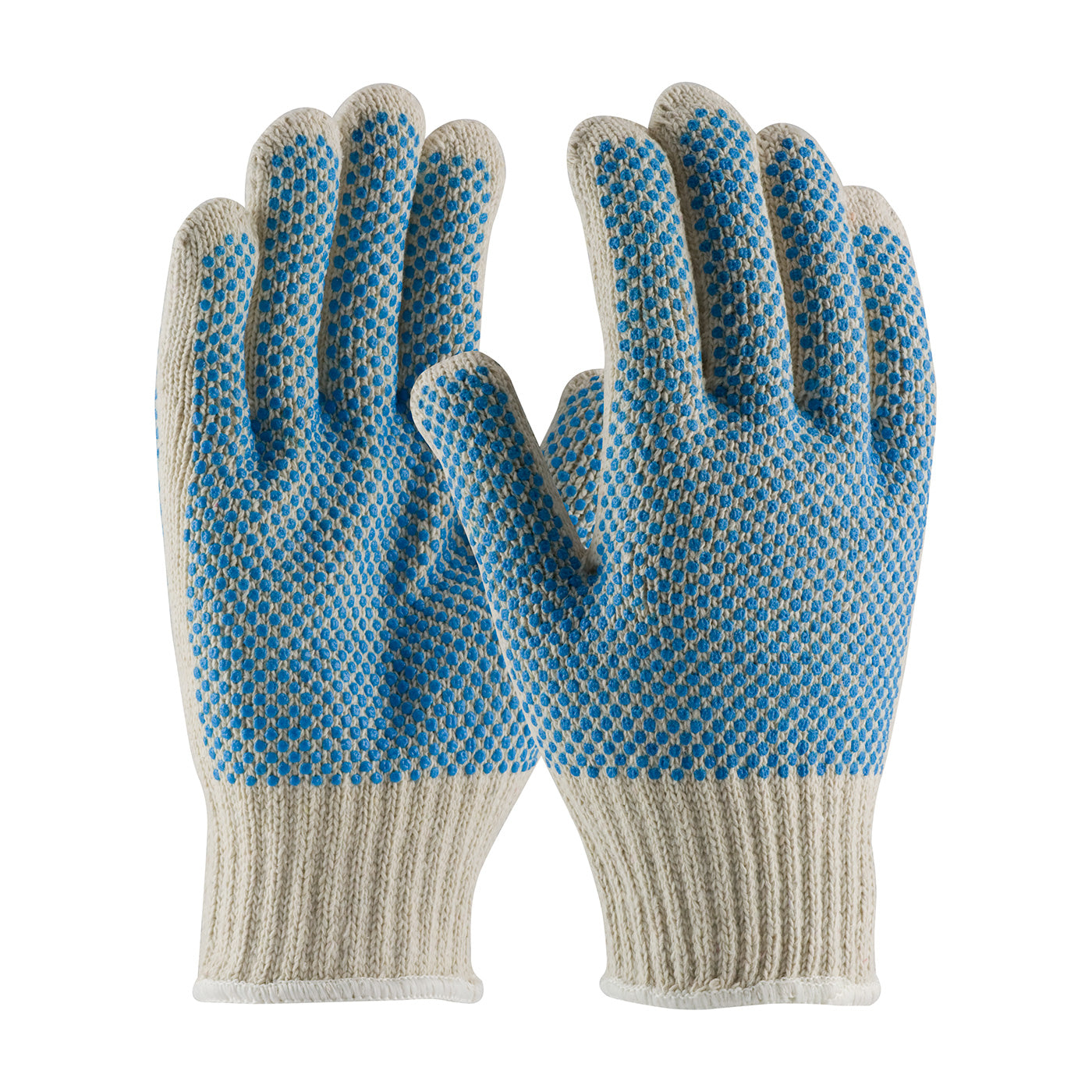 PIP 37-C512PDD-BL Coated Work Gloves Cotton PVC Grip Natural