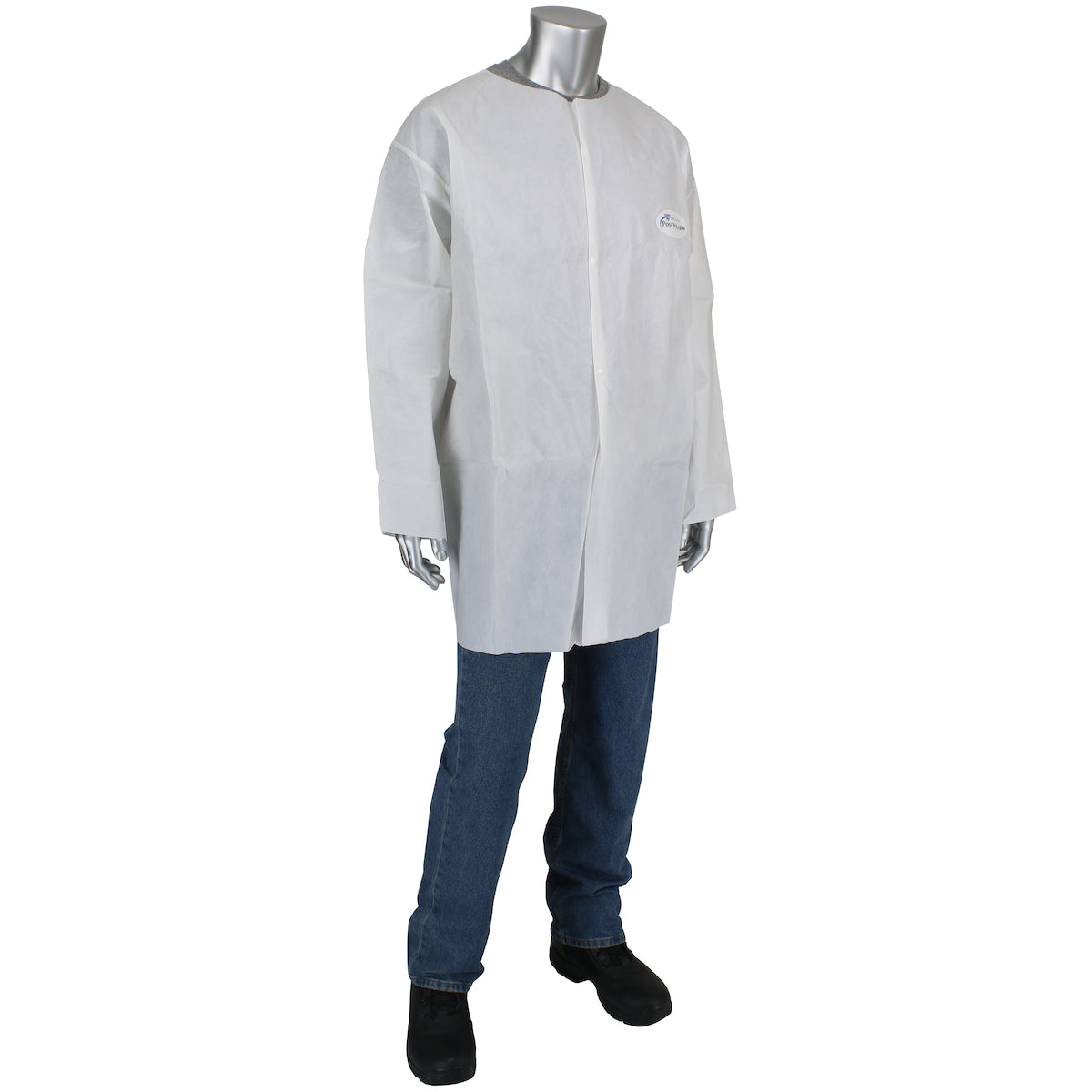 Posi-Wear 3718 Disposable Lab Coat PolySafe Chemical Resistant White