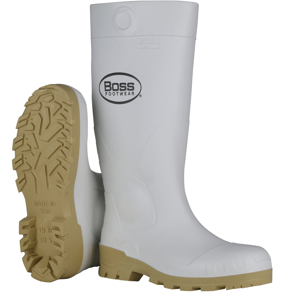 Boss 380-900 Safety Overshoes White PVC Waterproof