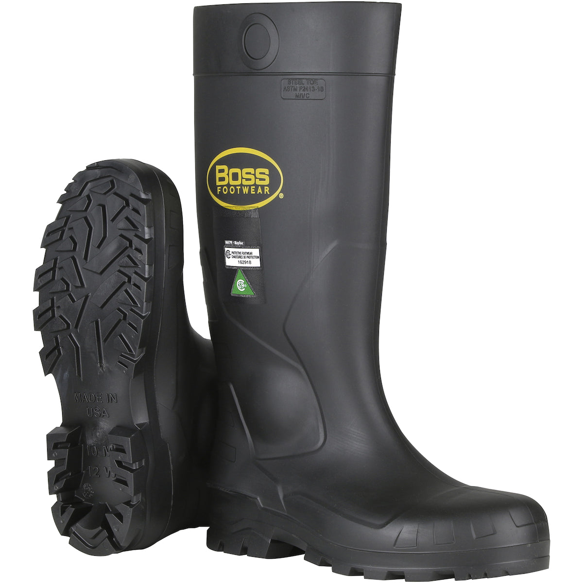 Boss 383-820 Safety Boots Black PVC Steel Toe