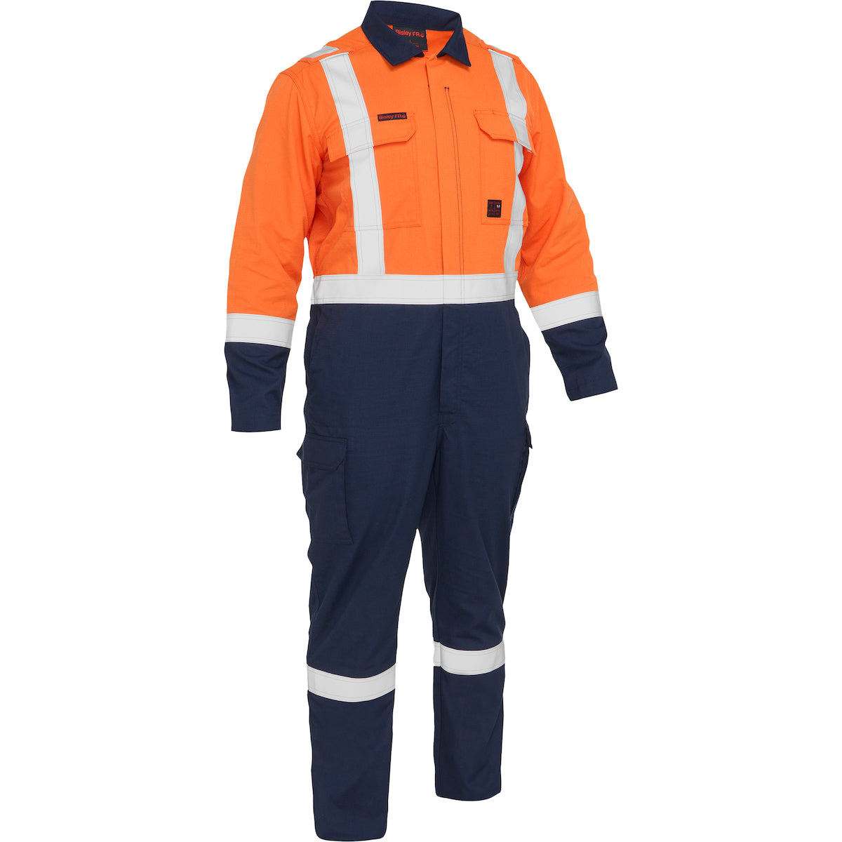 Bisley 385MFRHC FR Ripstop Coverall Aramid Lightweight Orange/Navy