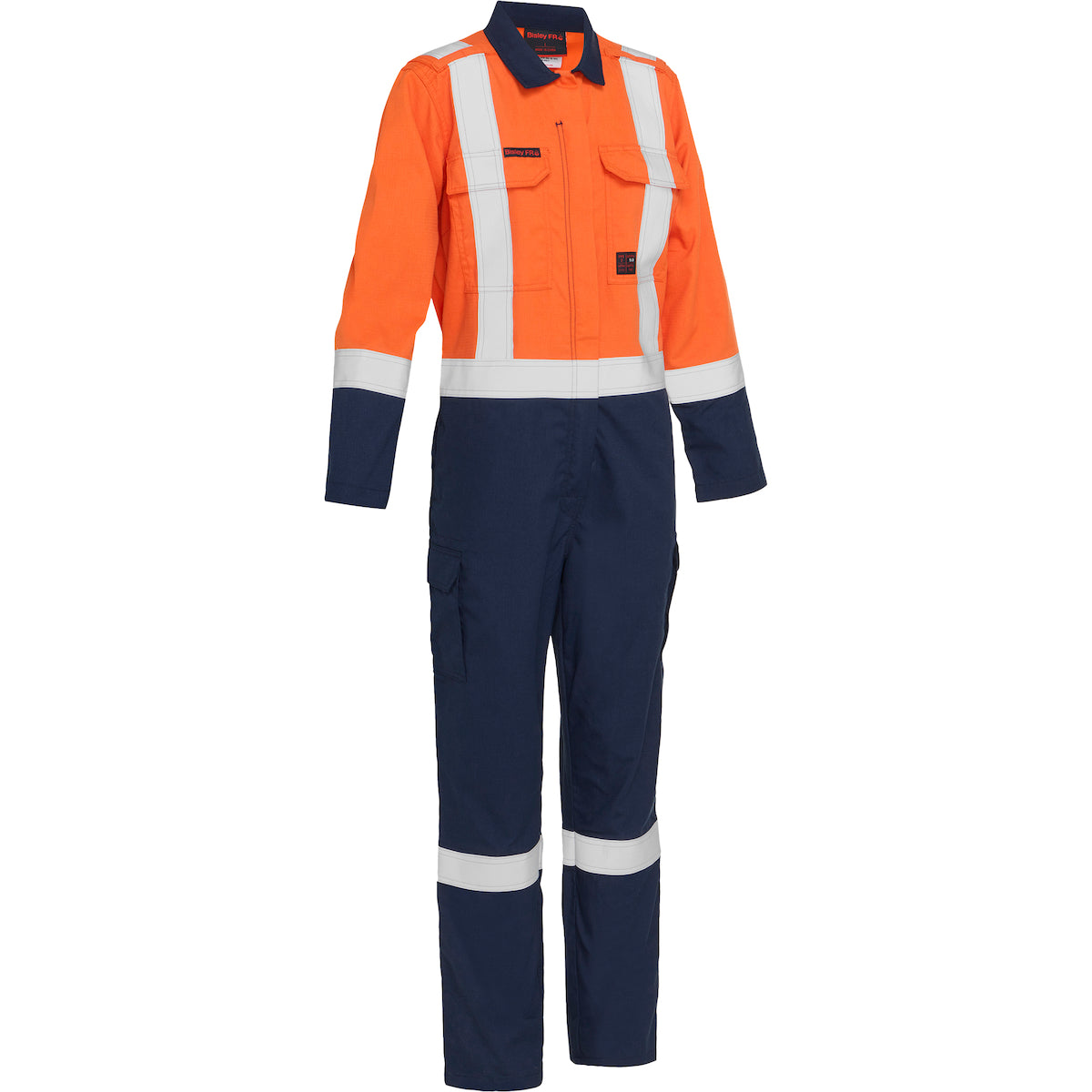 Bisley 385WFRHC FR Women's Ripstop Coverall Aramid Lightweight Orange/Navy