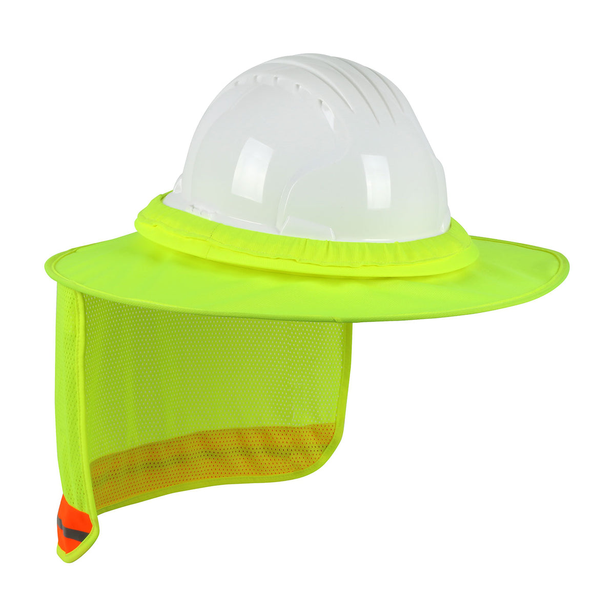 PIP 396-850 Full Brim Hard Hat Visor with Neck Shade Hi-Vis Yellow