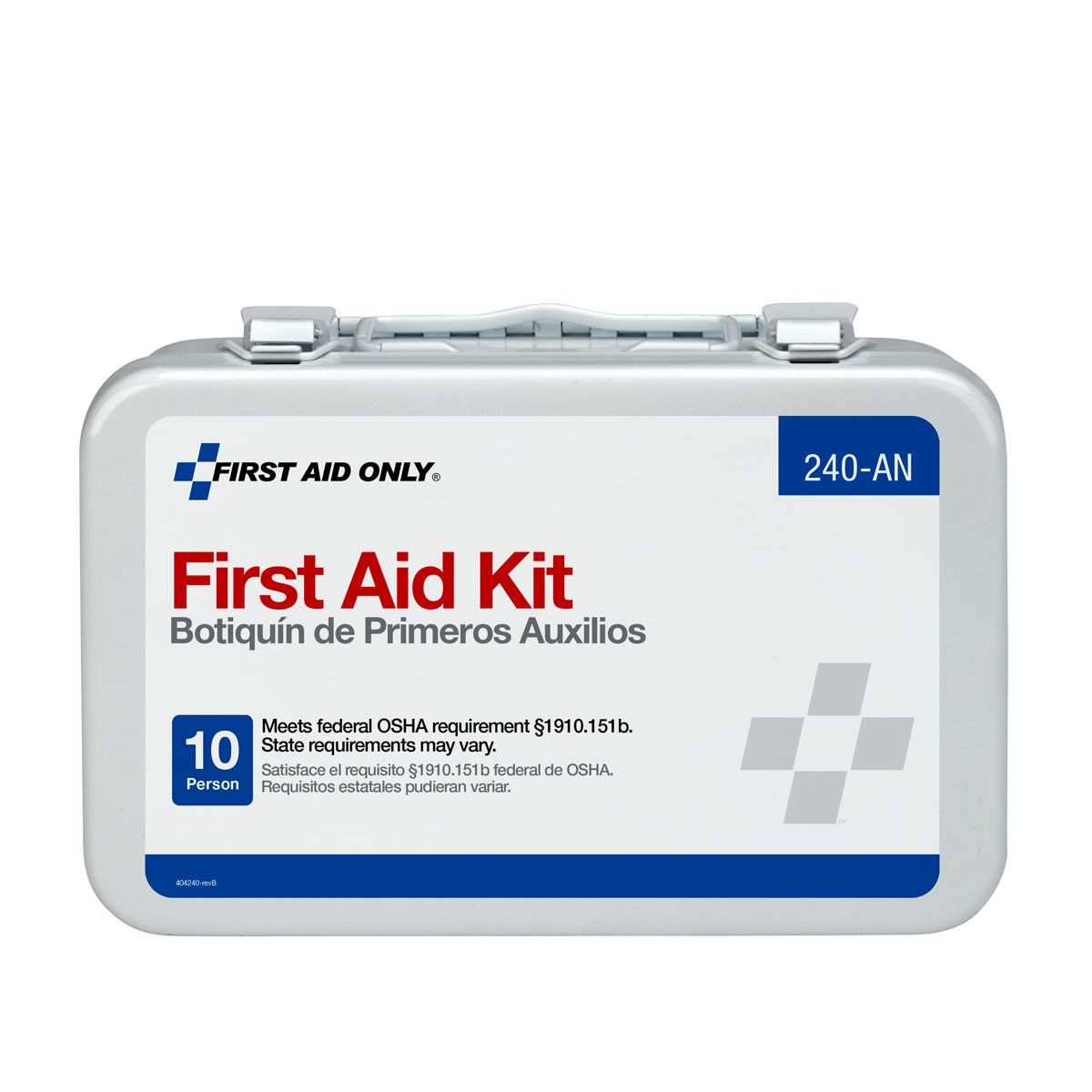 10 Unit First Aid Kit, Metal Case - W-240-AN