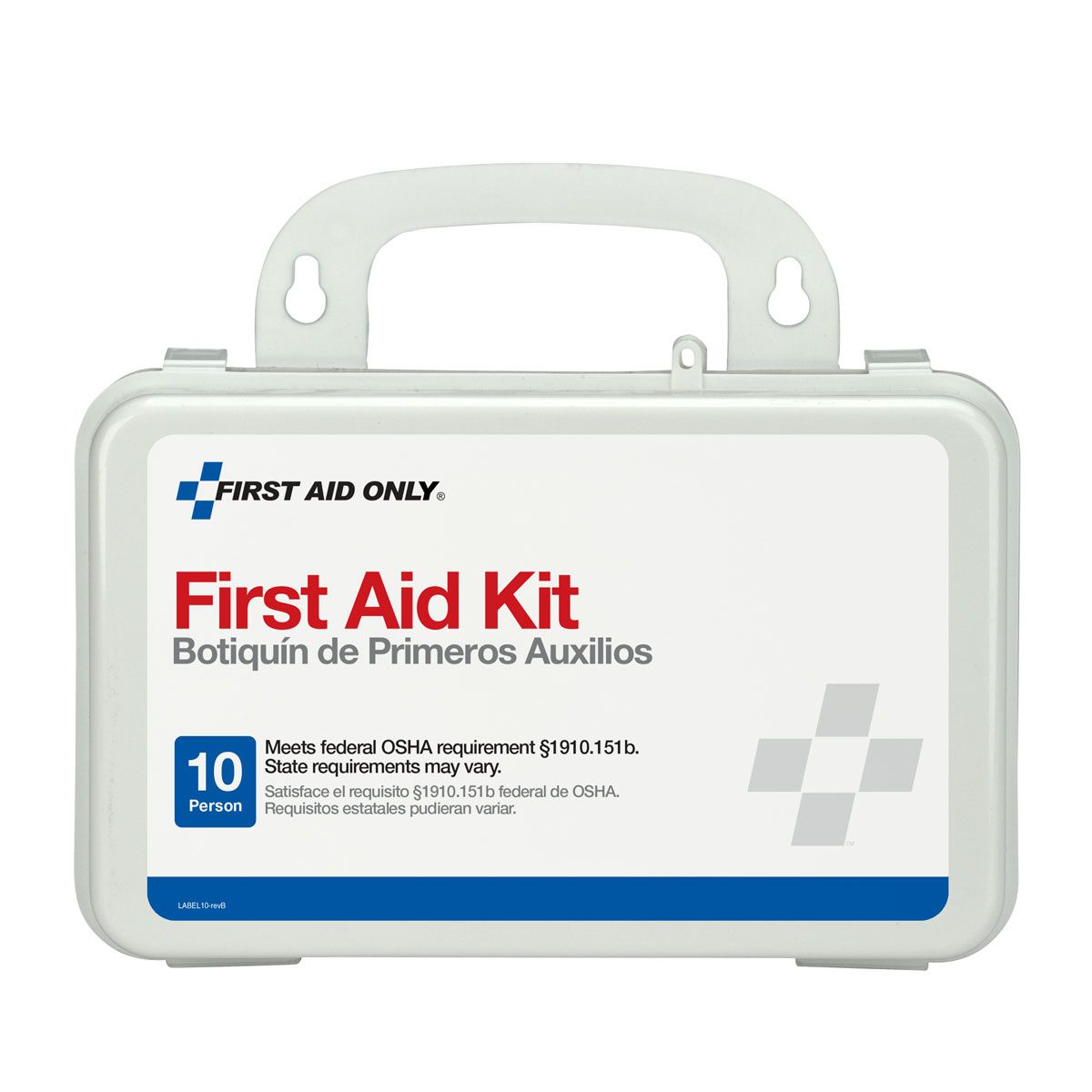 10 Person First Aid Kit, Weatherproof Plastic Case - W-6060