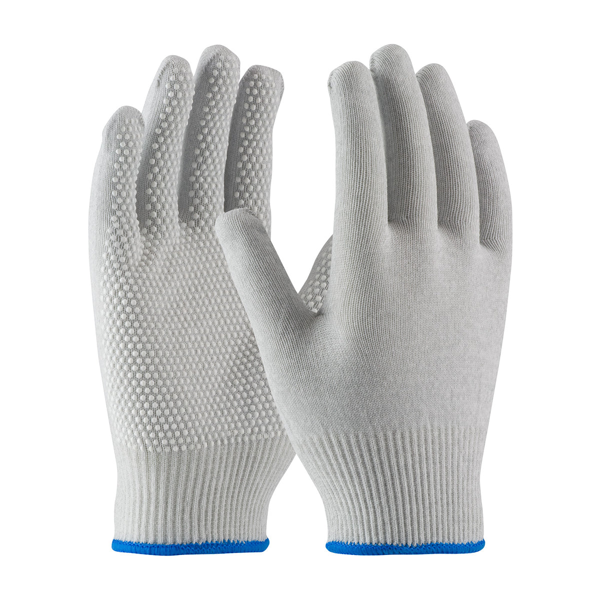 CleanTeam 40-6411 ESD Gloves Nylon Carbon Fiber PVC Dot Grip Gray