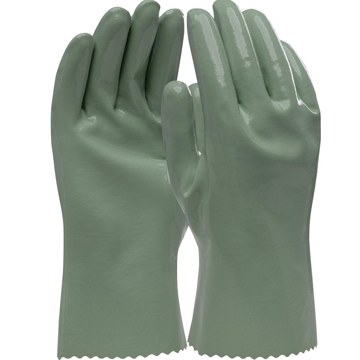 QRP PolyTuff 400 Polyurethane Solvent Gloves Cotton Lining Green